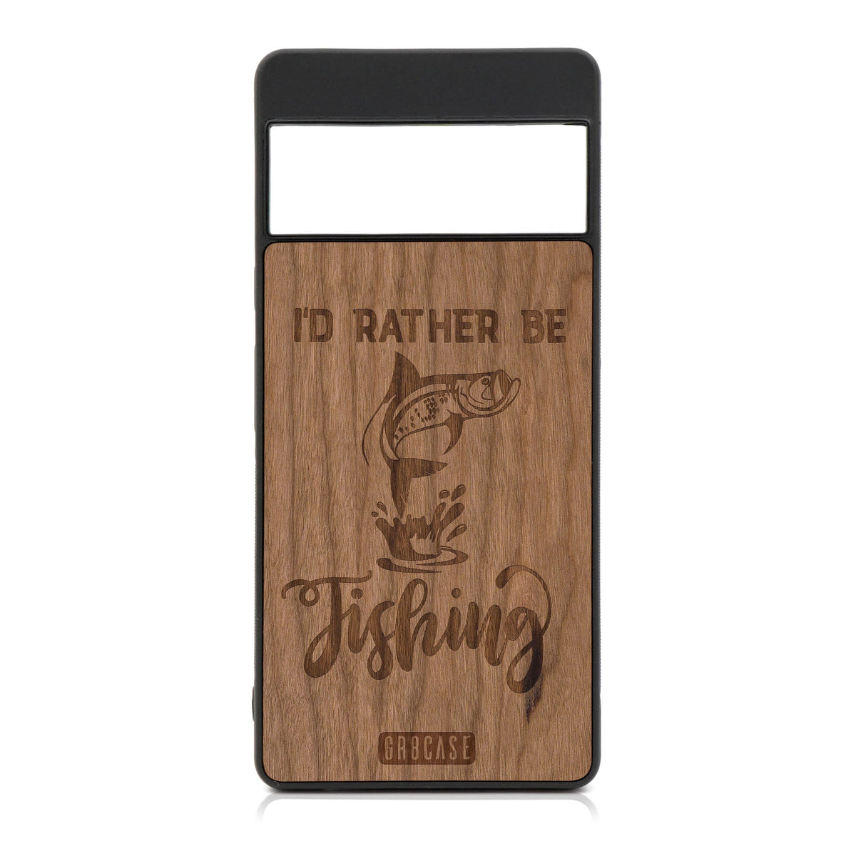 I&#39;d Rather Be Fishing Design Wood Case For Google Pixel 7