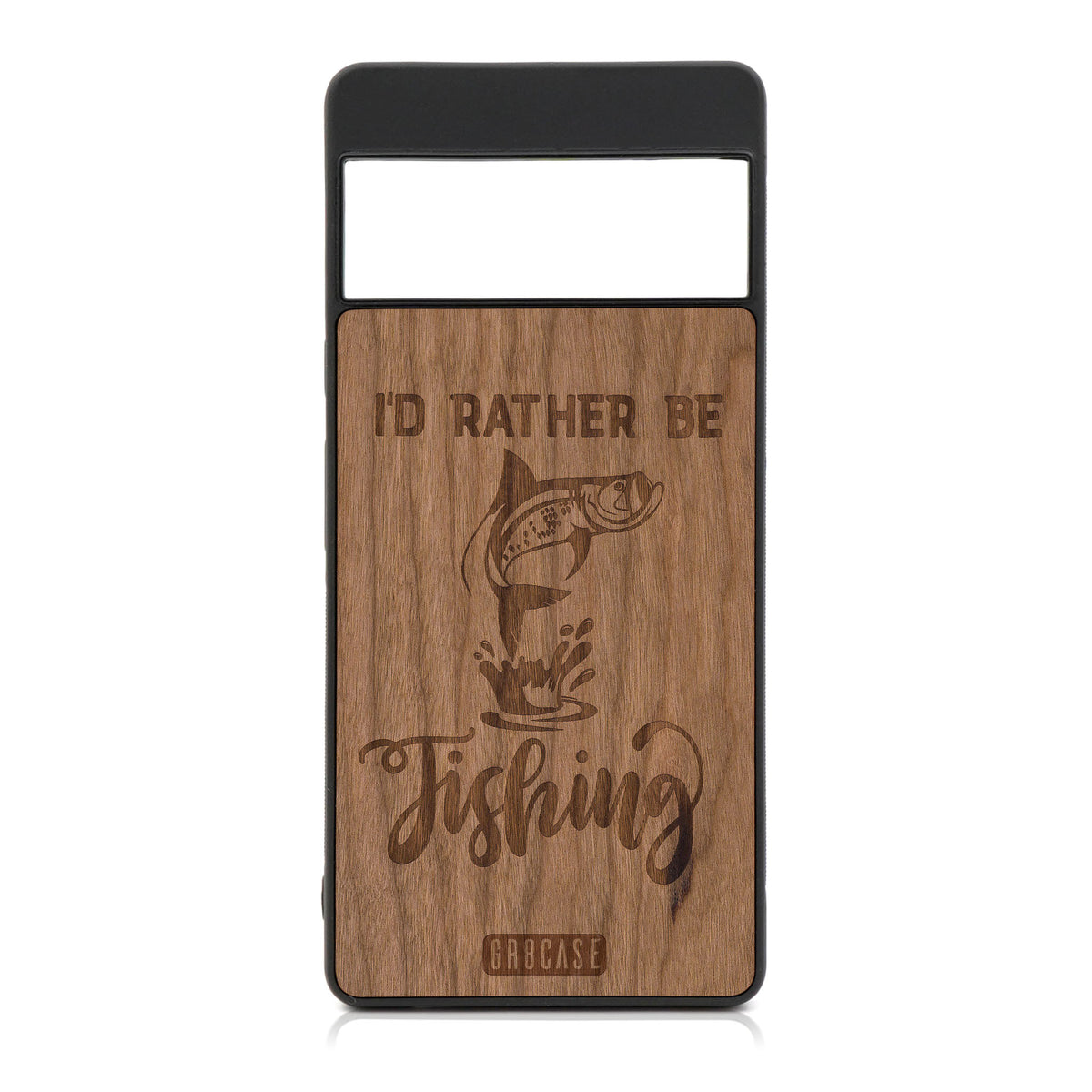 I&#39;d Rather Be Fishing Design Wood Case For Google Pixel 6