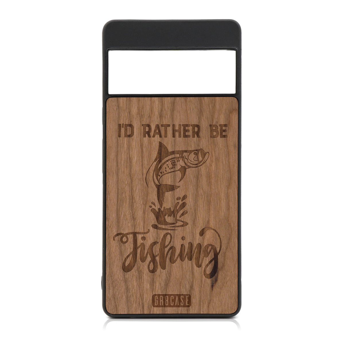 I&#39;d Rather Be Fishing Design Wood Case For Google Pixel 6 Pro
