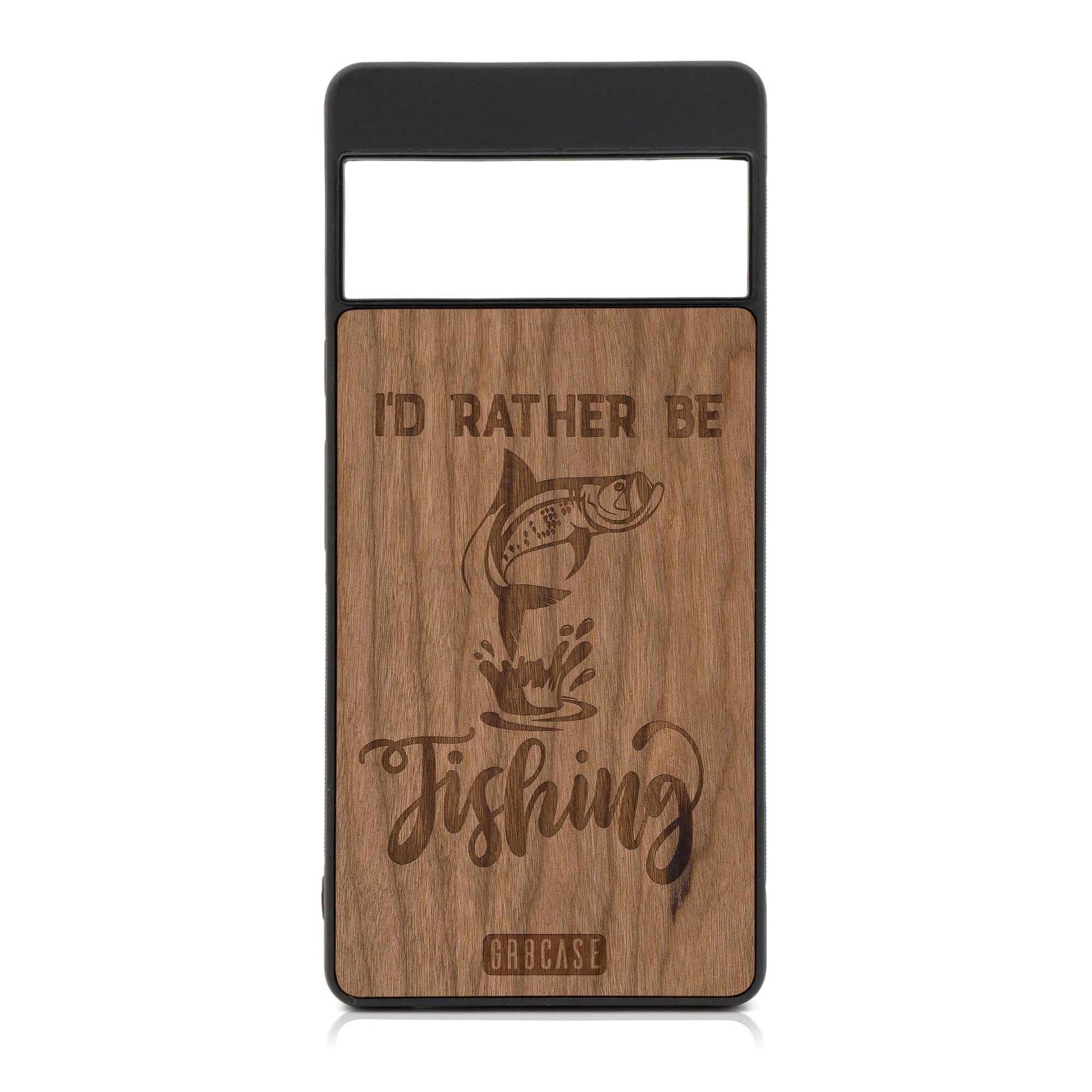 I'd Rather Be Fishing Design Wood Case For Google Pixel 7 Pro