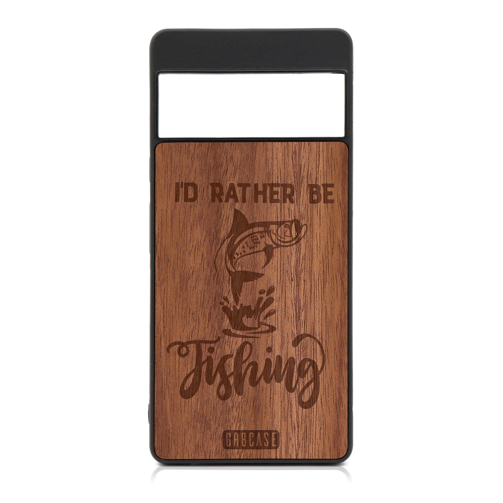 I'd Rather Be Fishing Design Wood Case For Google Pixel 7