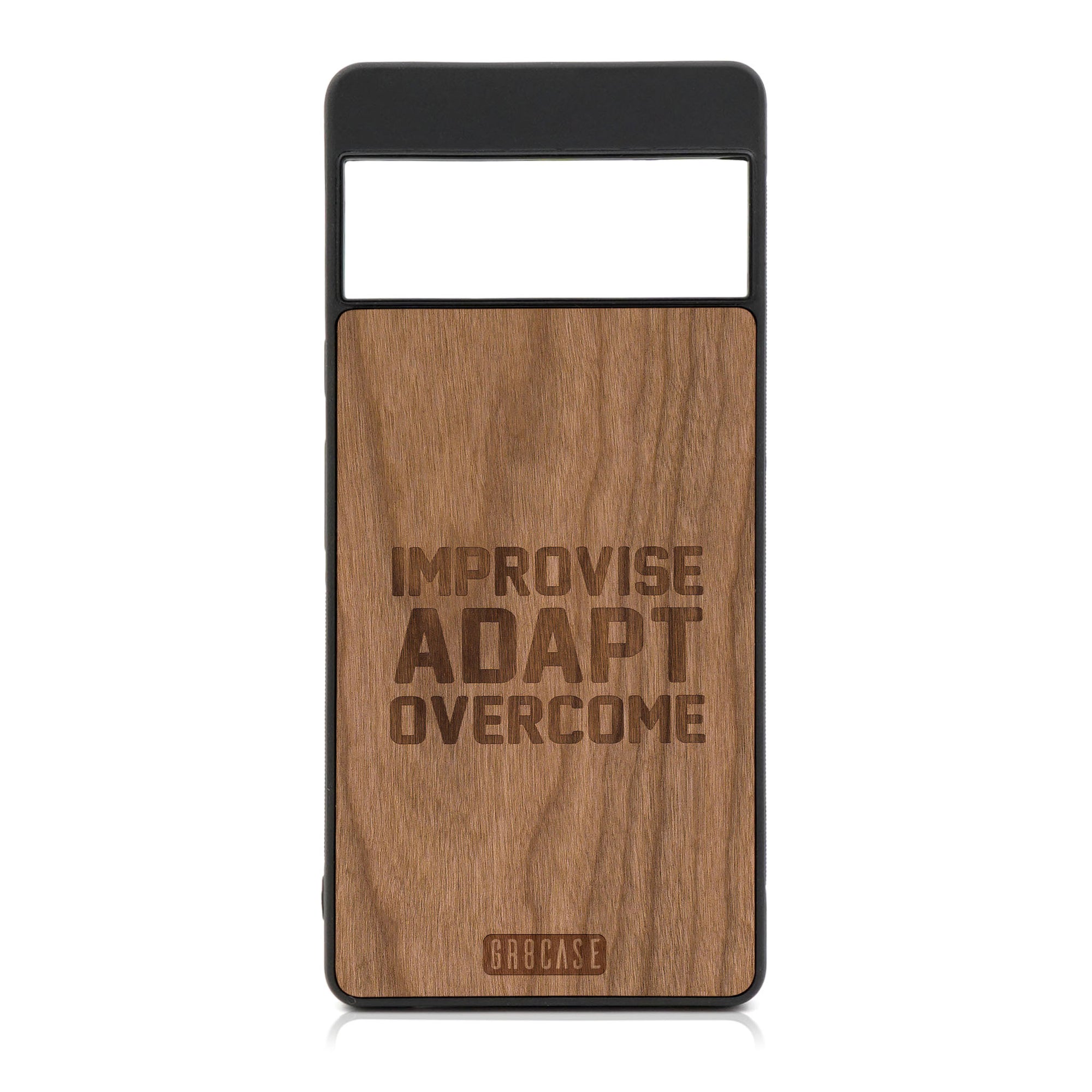 Improvise Adapt Overcome Design Wood Case For Google Pixel 6