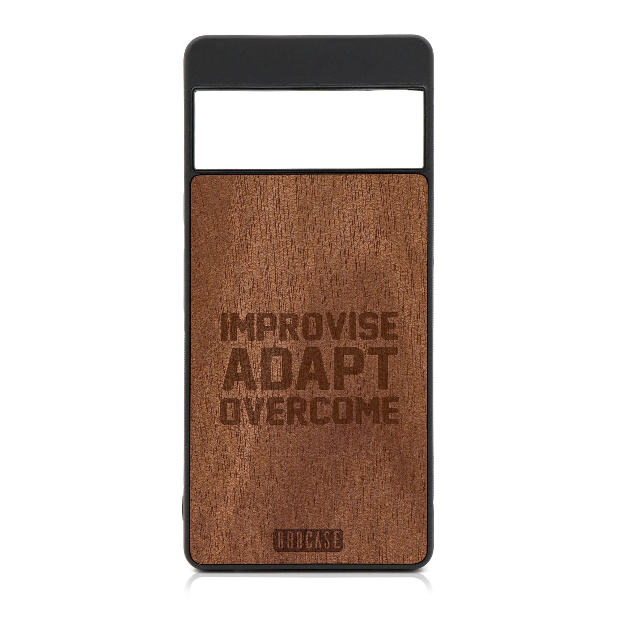 Improvise Adapt Overcome Design Wood Case For Google Pixel 7