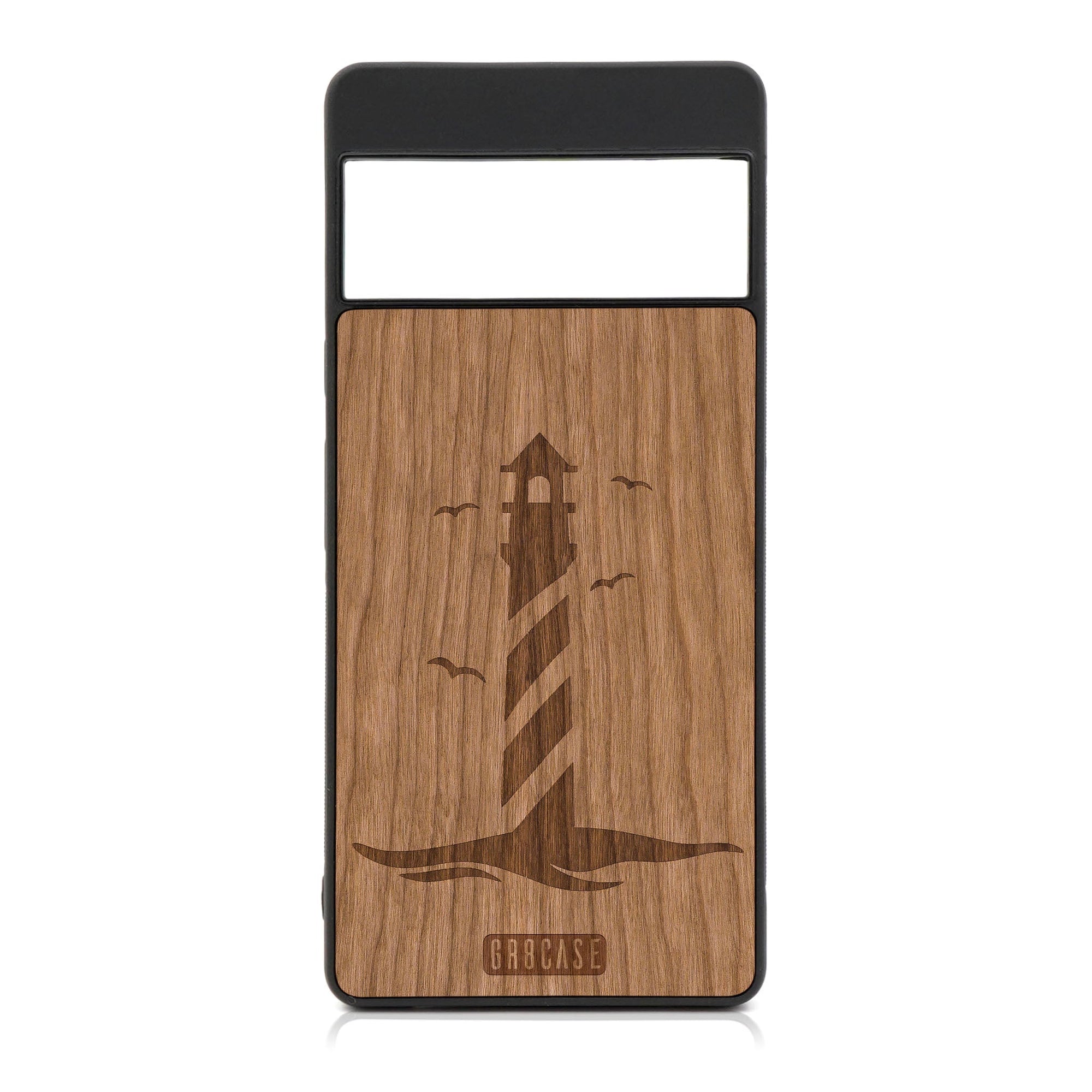 Lighthouse Design Wood Case For Google Pixel 7