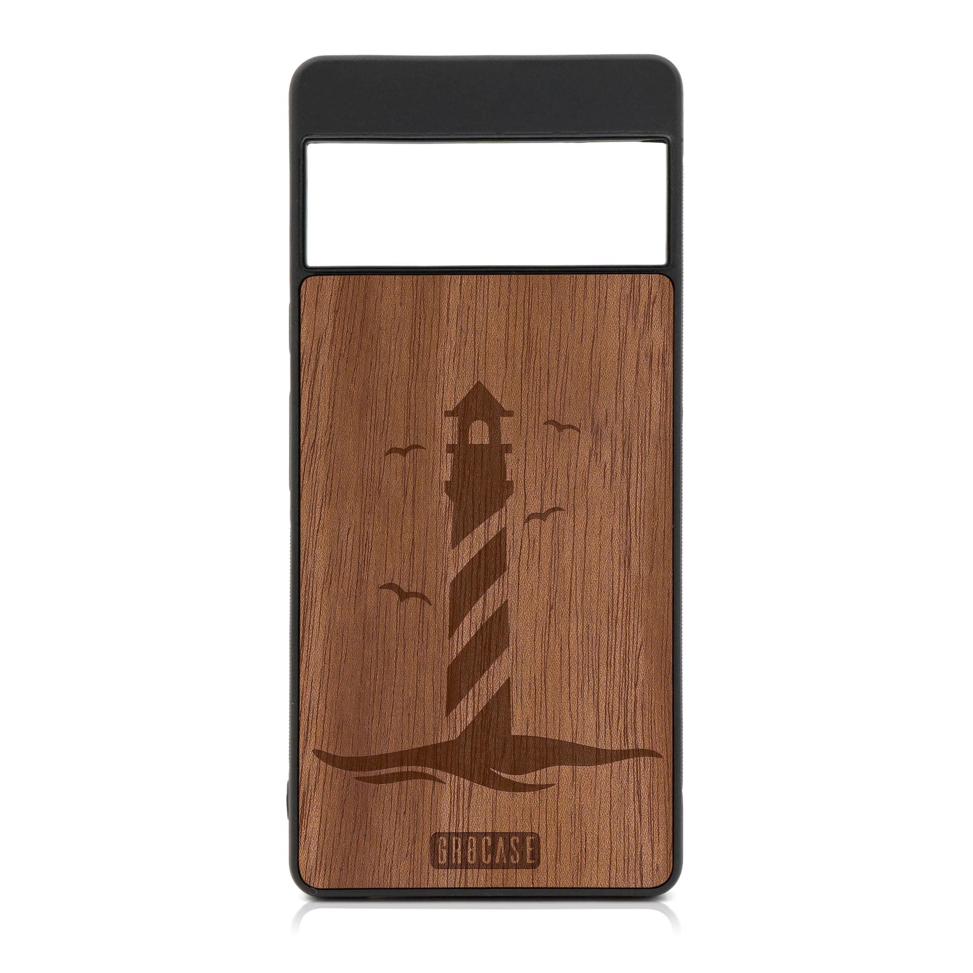 Lighthouse Design Wood Case For Google Pixel 6A