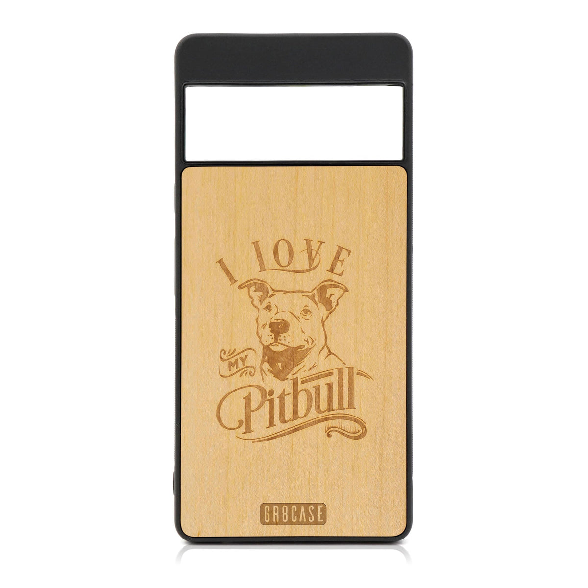 I Love My Pitbull Design Wood Case For Google Pixel 7 Pro