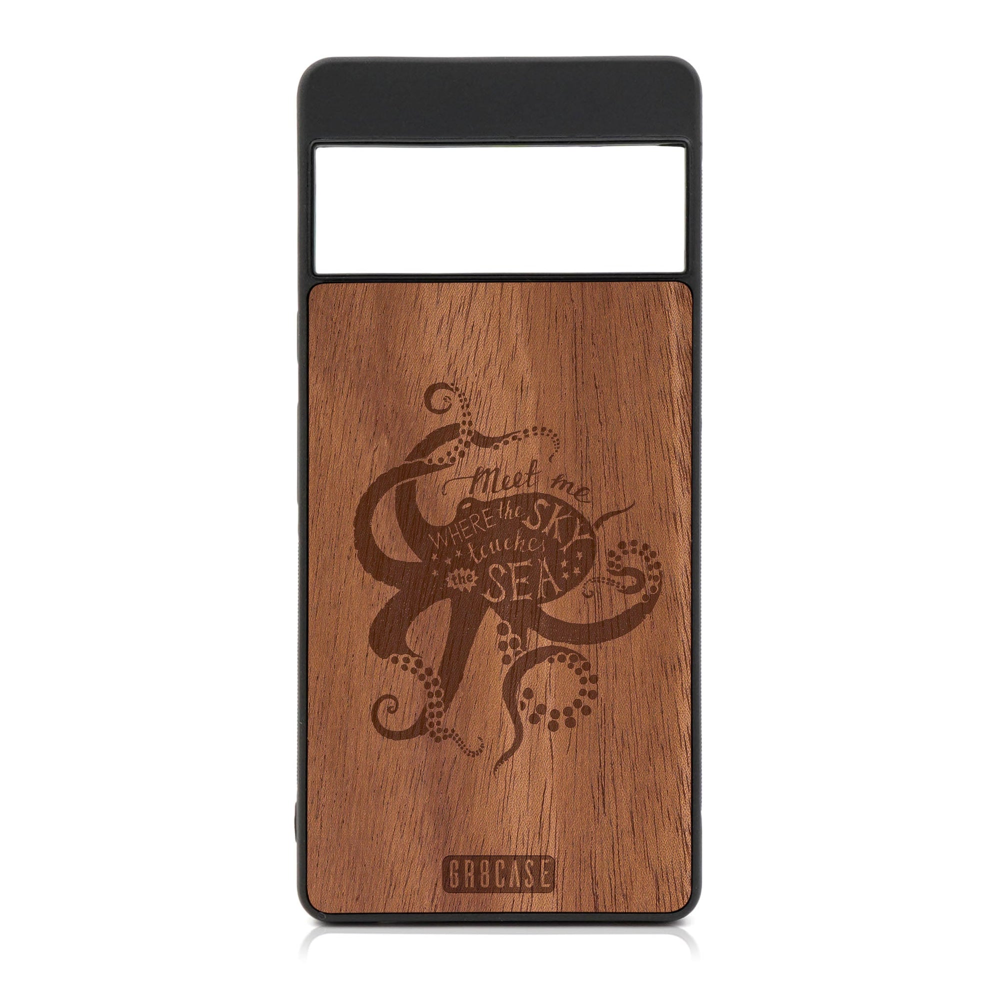 Meet Me Where The Sky Touches The Sea (Octopus) Design Wood Case For Google Pixel 6 Pro