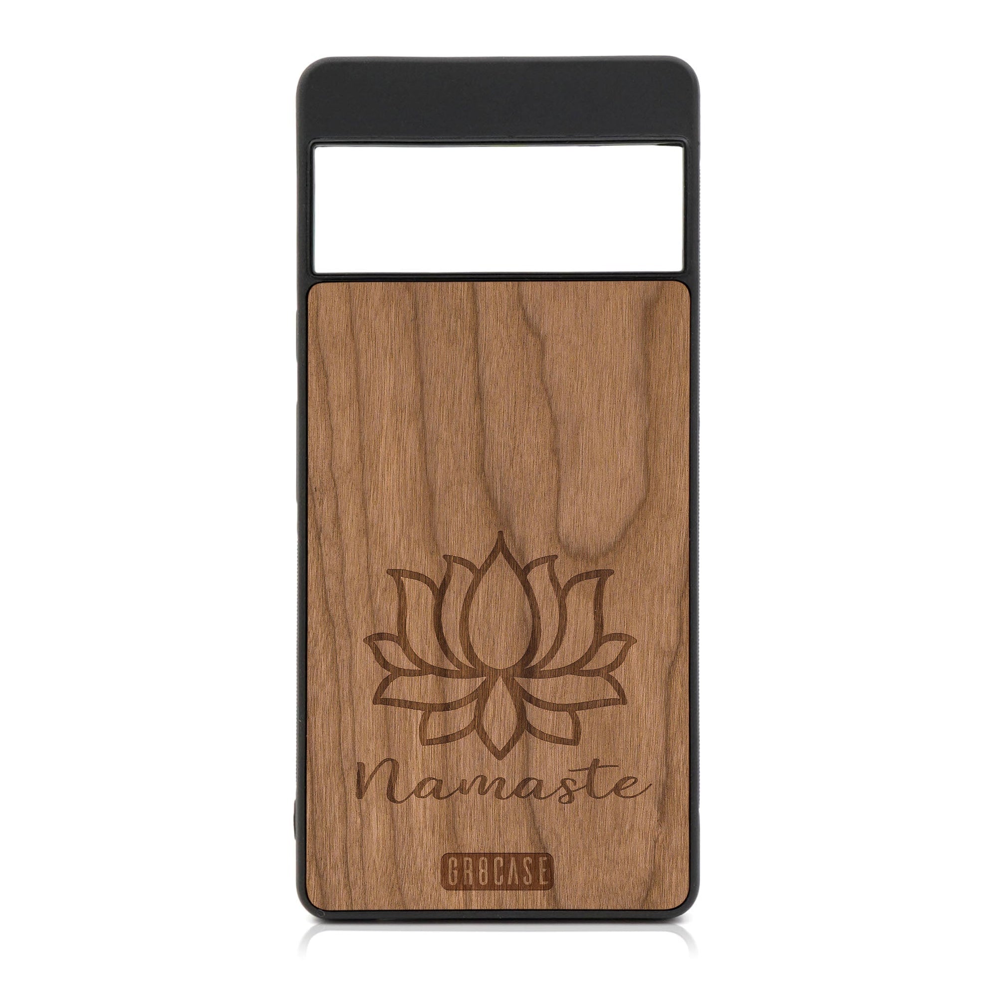 Namaste (Lotus Flower) Design Wood Case For Google Pixel 6A