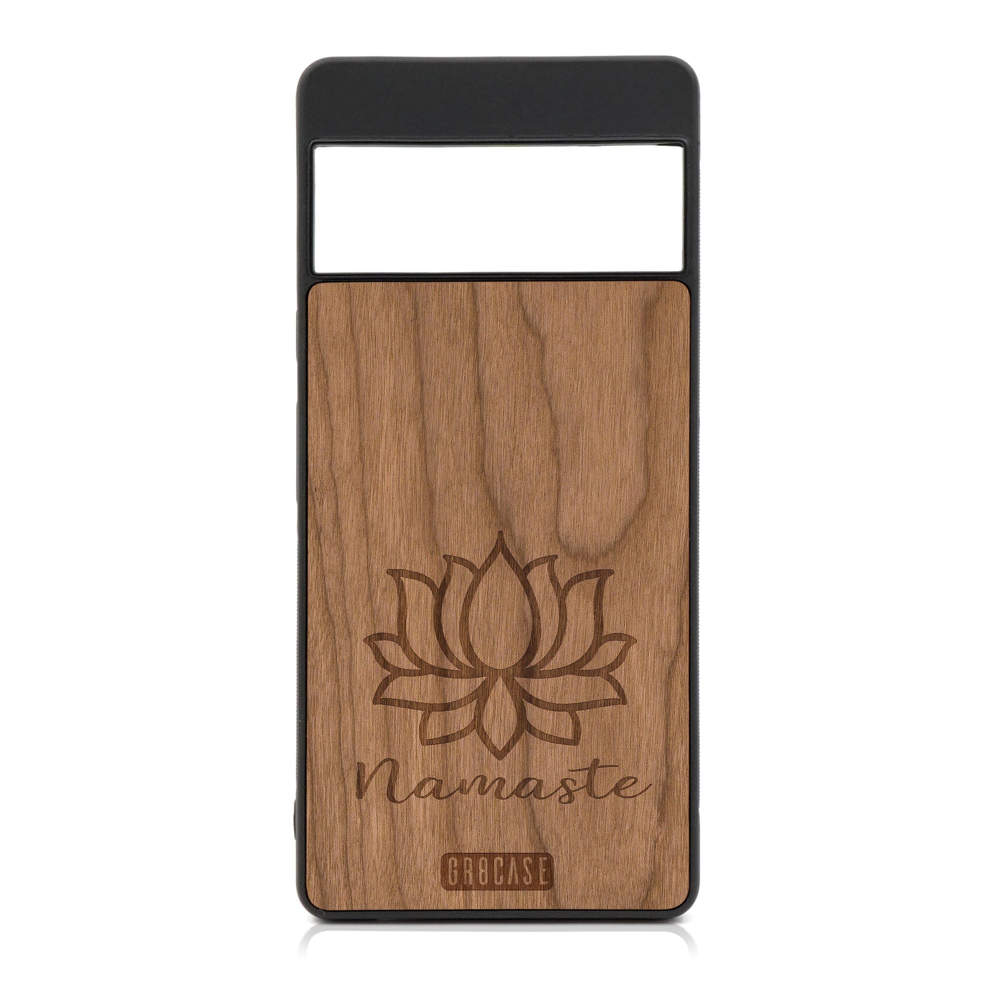 Namaste (Lotus Flower) Design Wood Case For Google Pixel 6 Pro