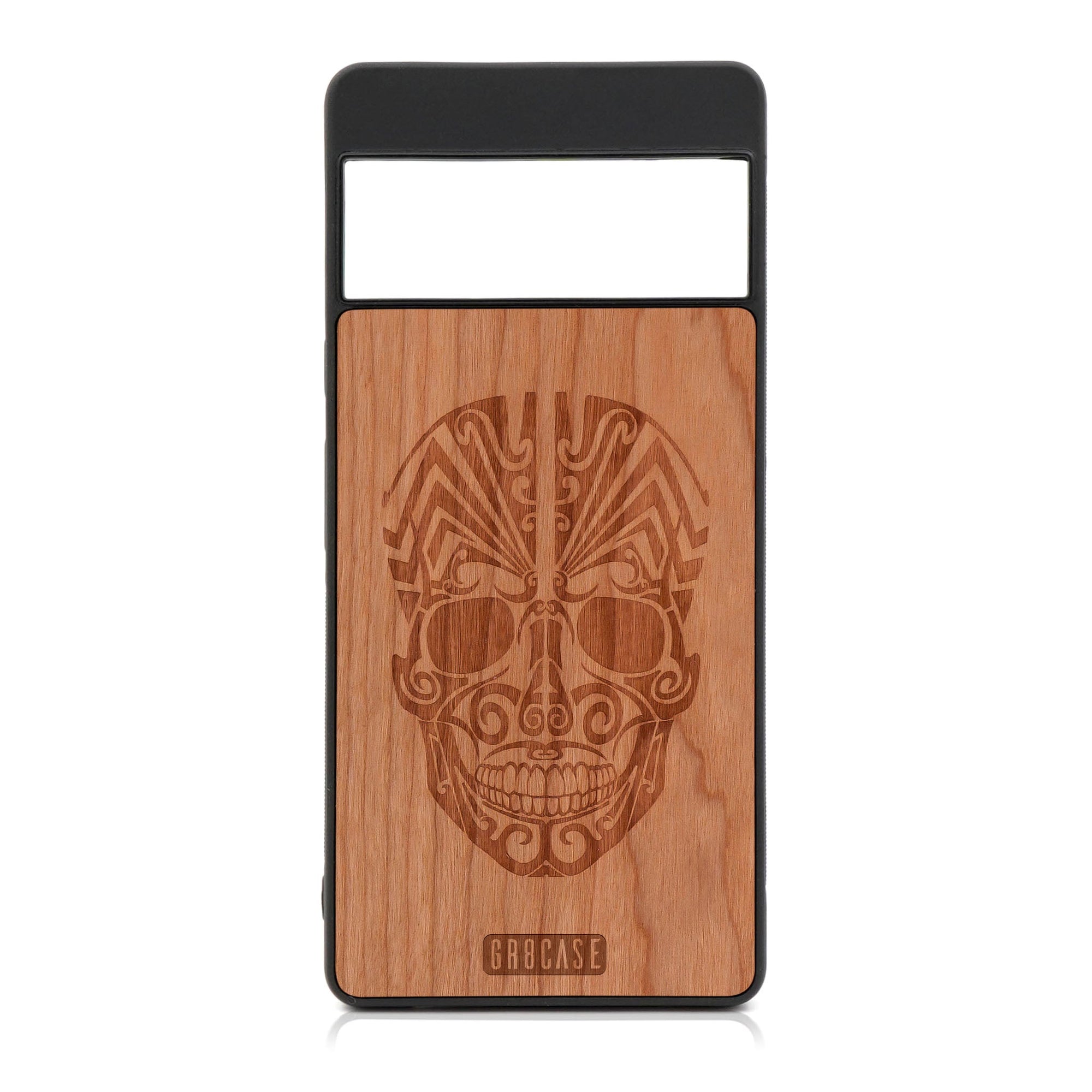 Tattoo Skull Design Wood Case For Google Pixel 6 Pro