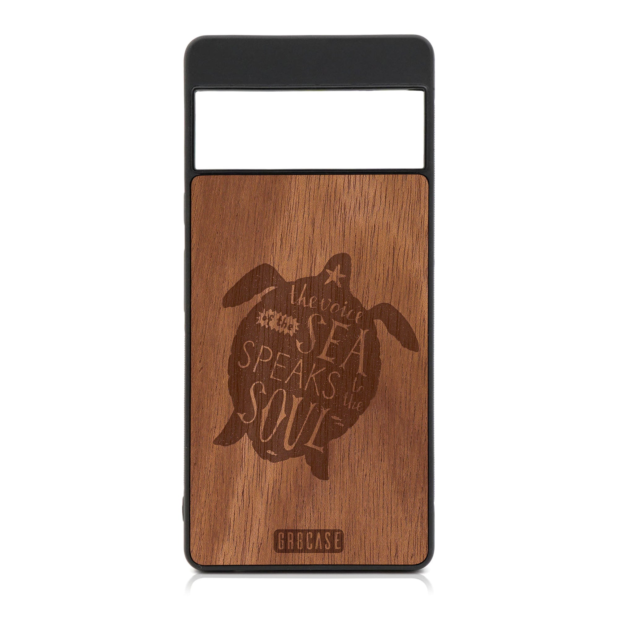 The Voice Of The Sea Speaks To The Soul (Turtle) Design Wood Case For Google Pixel 6