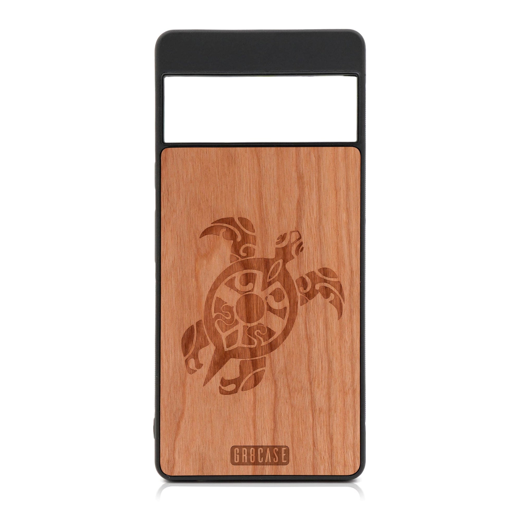 Turtle Design Wood Case For Google Pixel 6 Pro