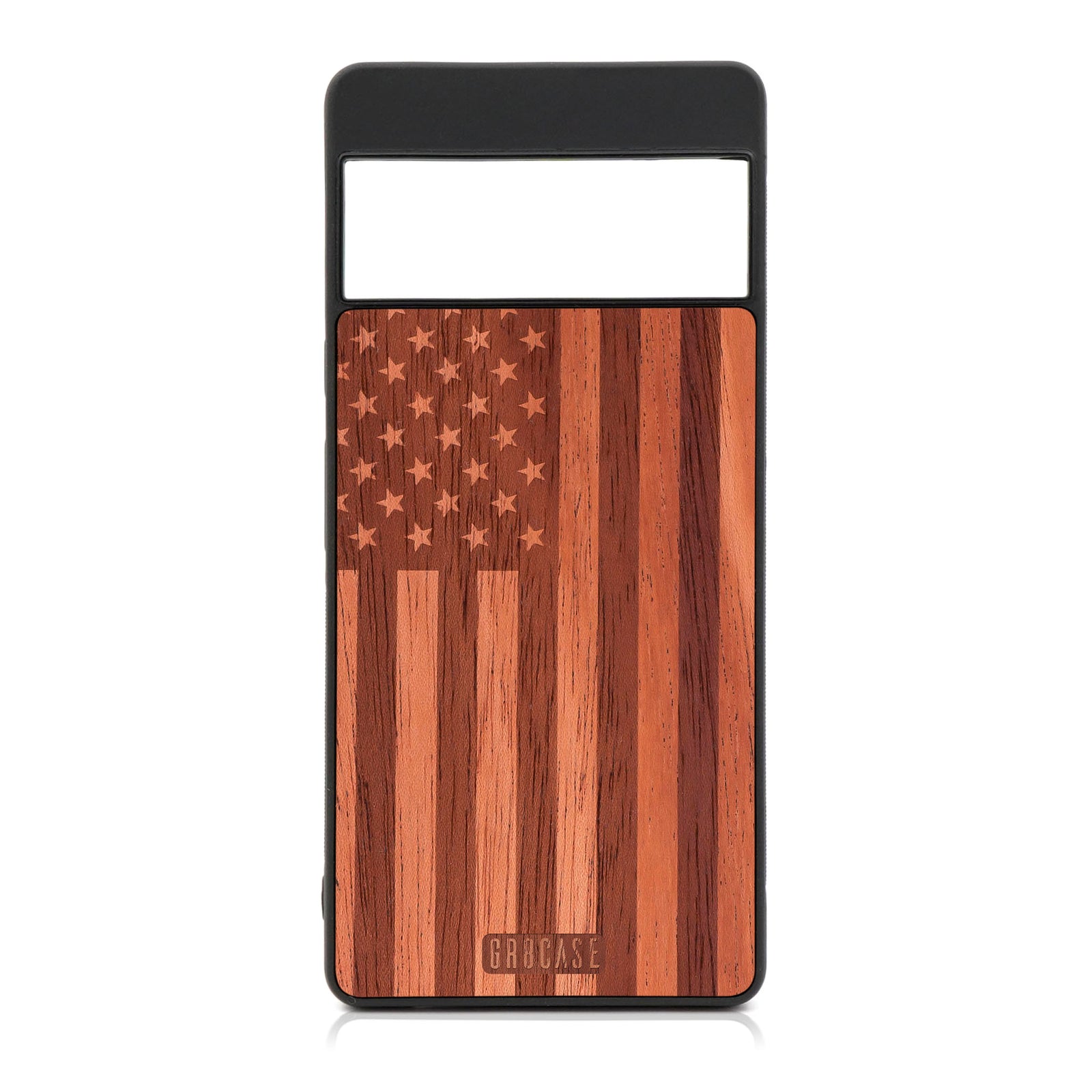 USA Flag Design Wood Case For Google Pixel 6