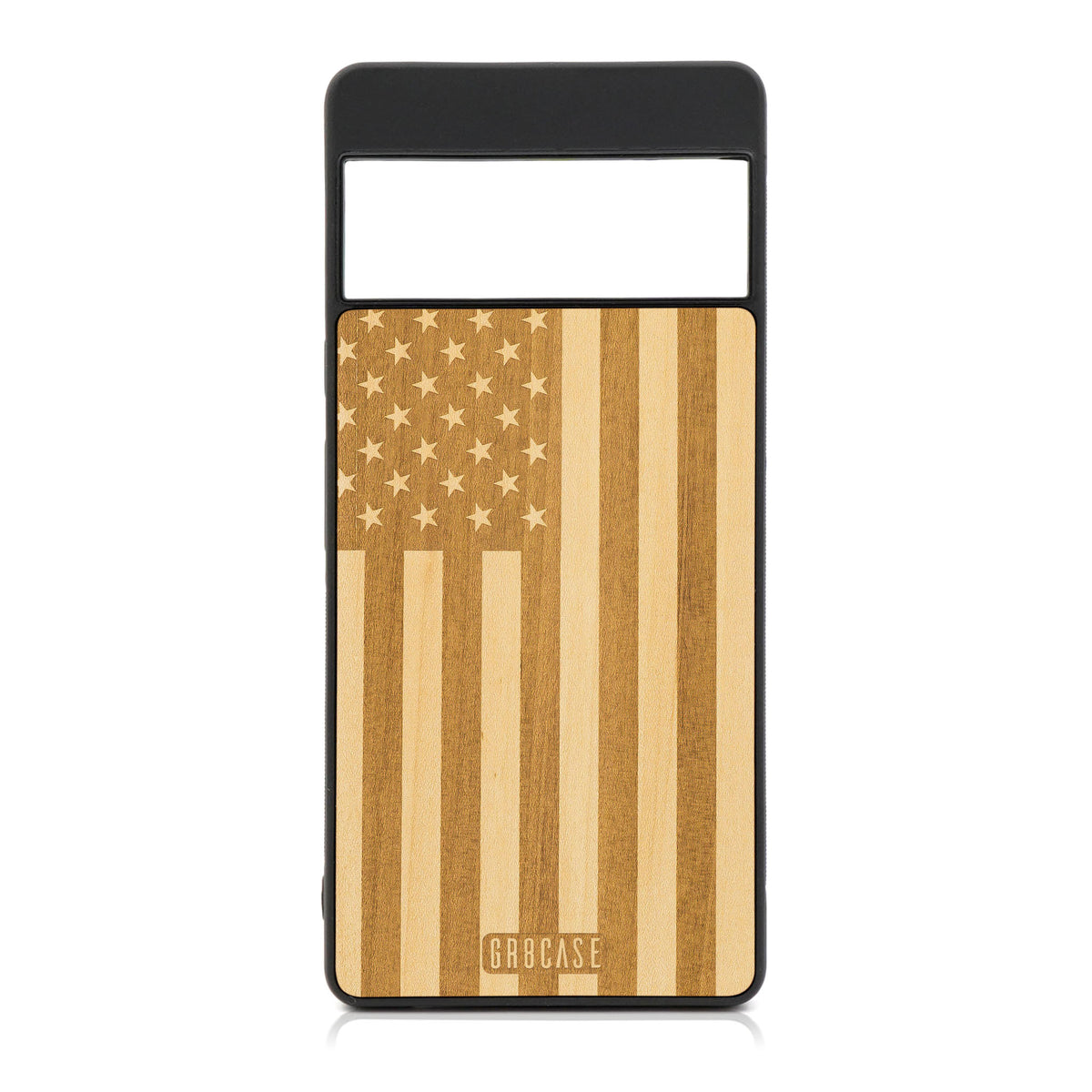 USA Flag Design Wood Case For Google Pixel 6