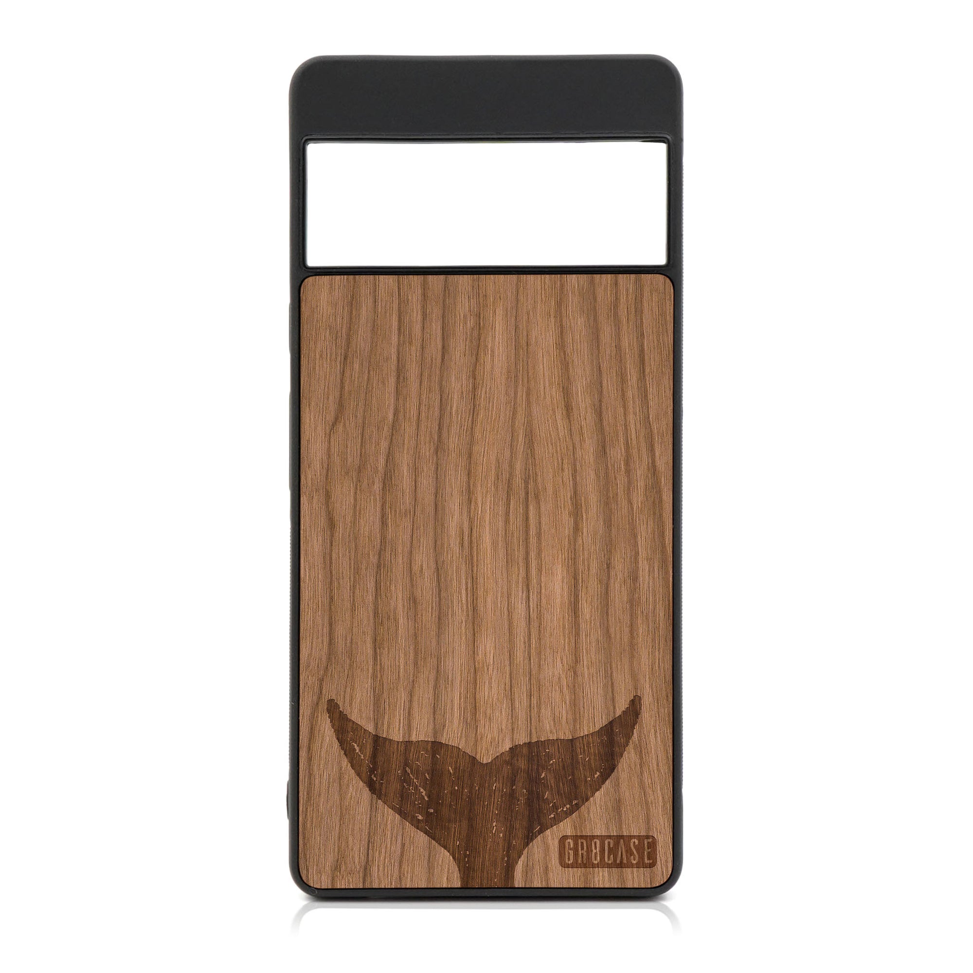 Whale Tail Design Wood Case For Google Pixel 6