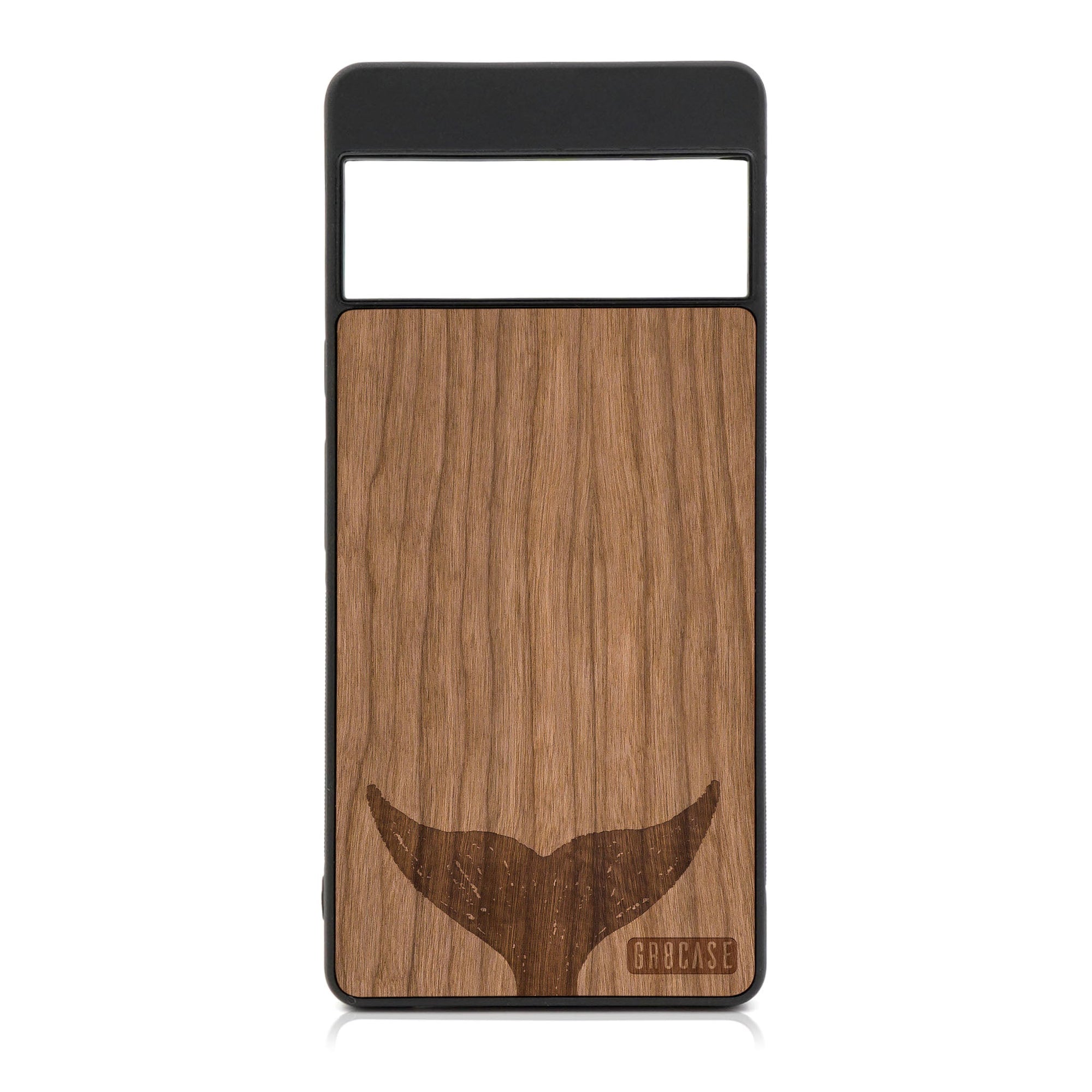 Whale Tail Design Wood Case For Google Pixel 6 Pro