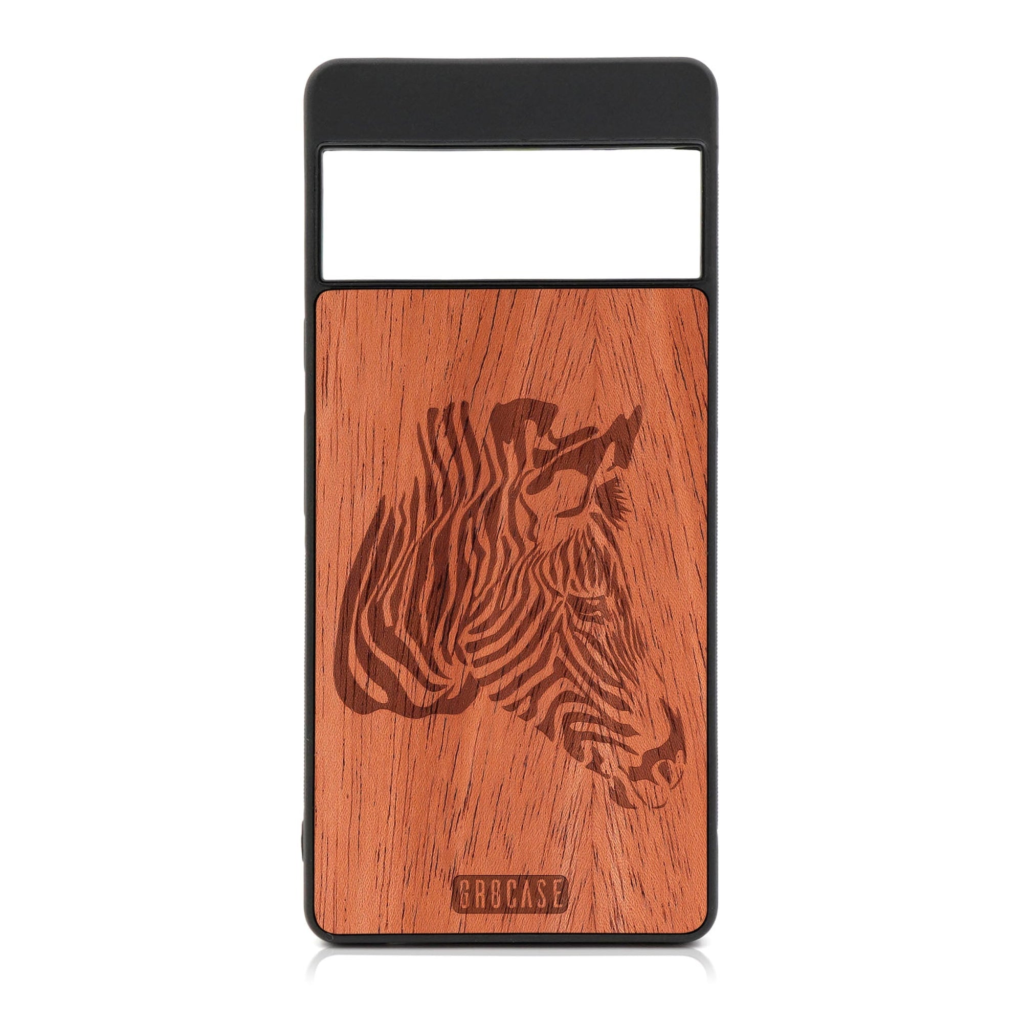 Zebra Design Wood Case For Google Pixel 6A
