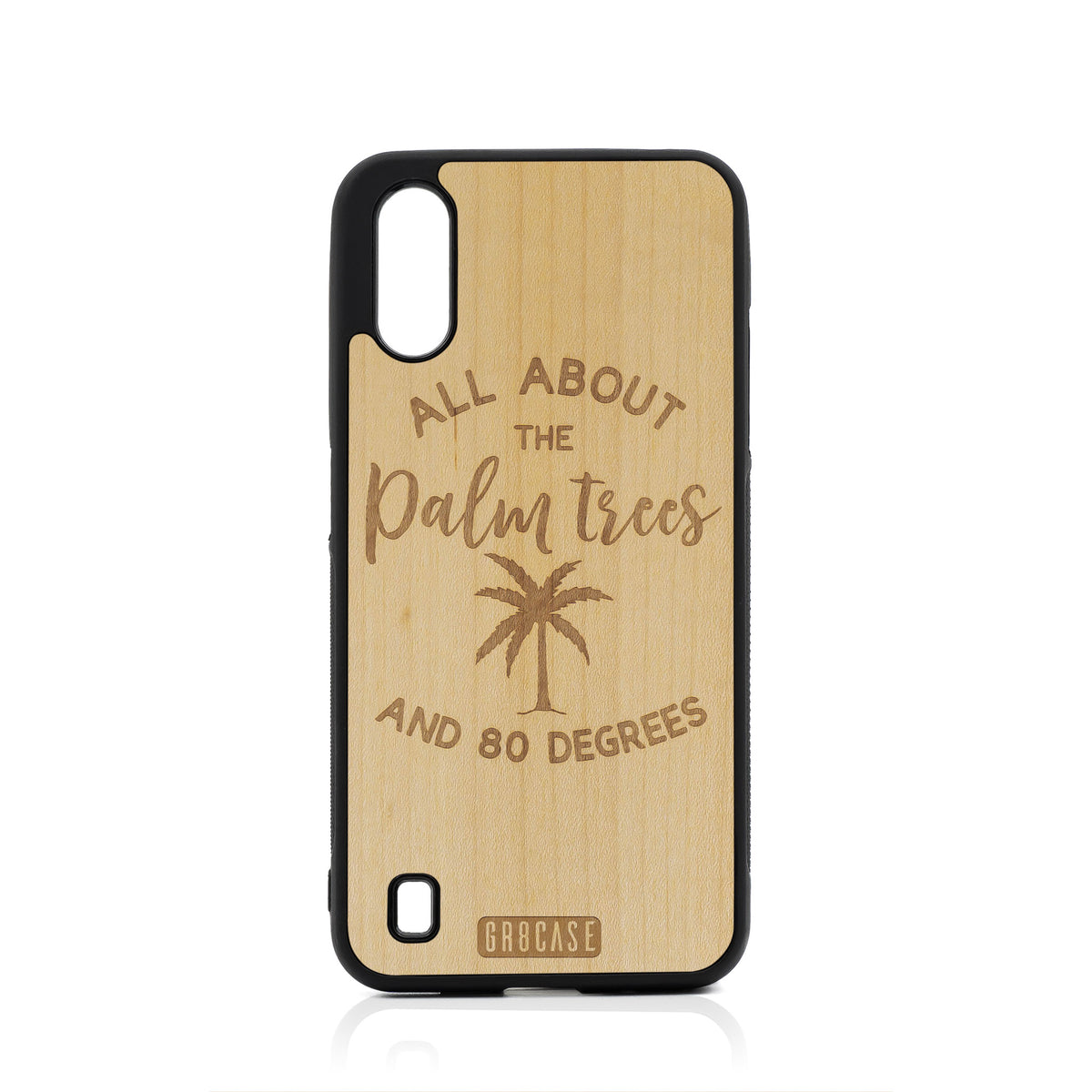 All About The Palm Trees And 80 Degrees Design Wood Case For Samsung Galaxy A01