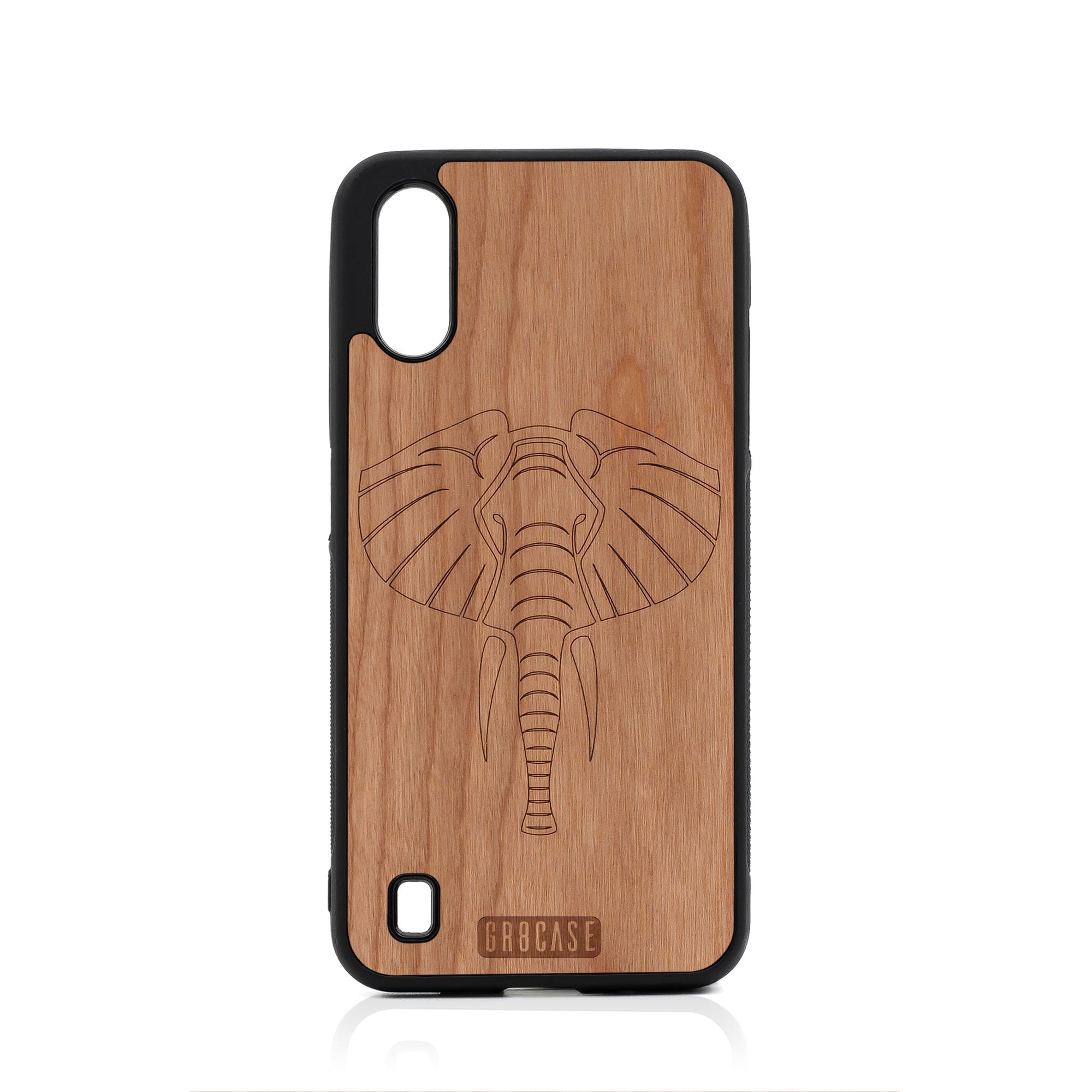 Elephant Design Wood Case For Samsung Galaxy A01