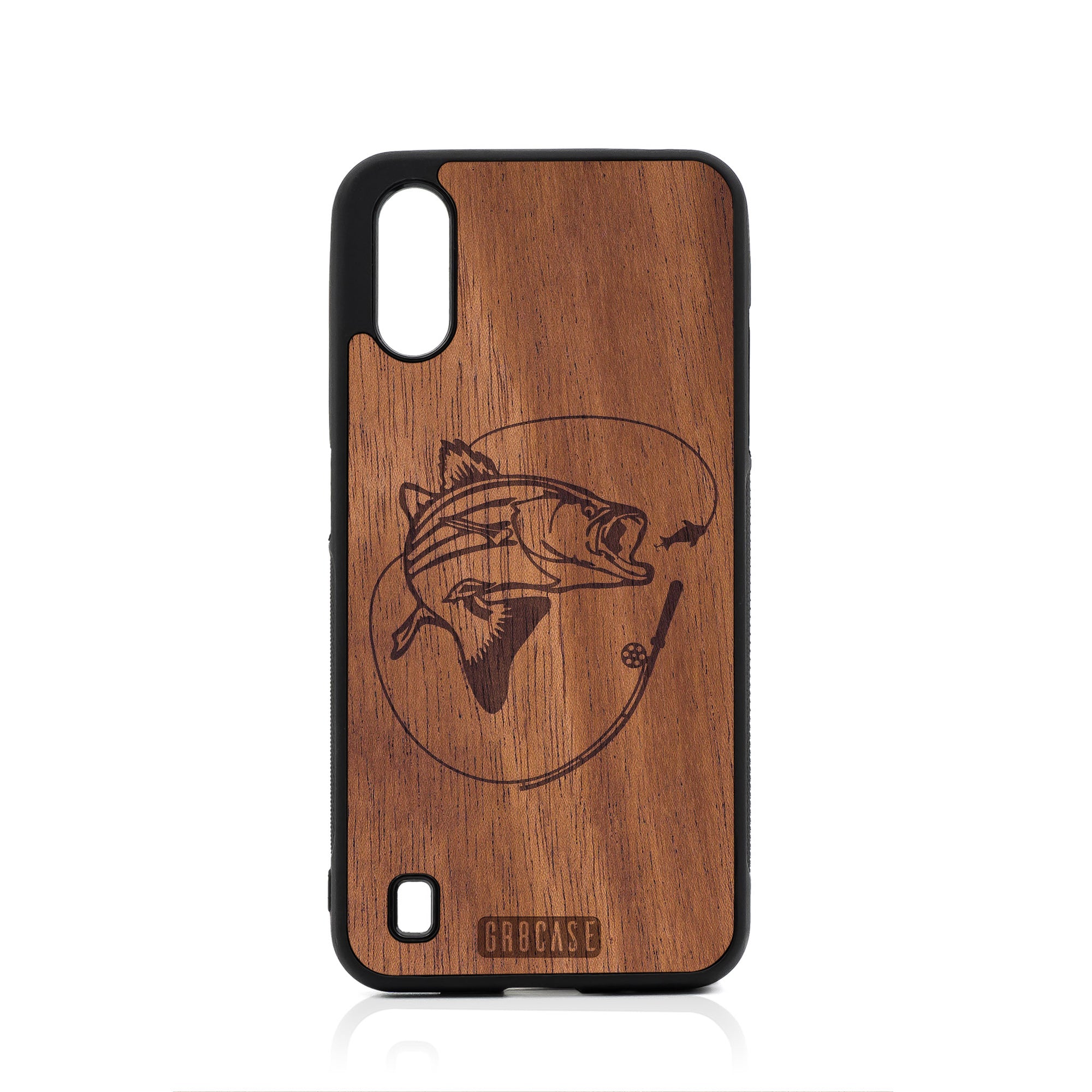 Fish and Reel Design Wood Case For Samsung Galaxy A01
