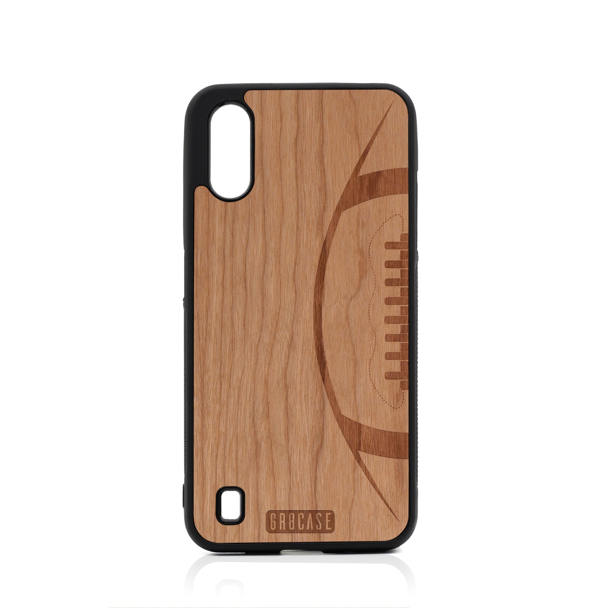 Football Design Wood Case For Samsung Galaxy A01