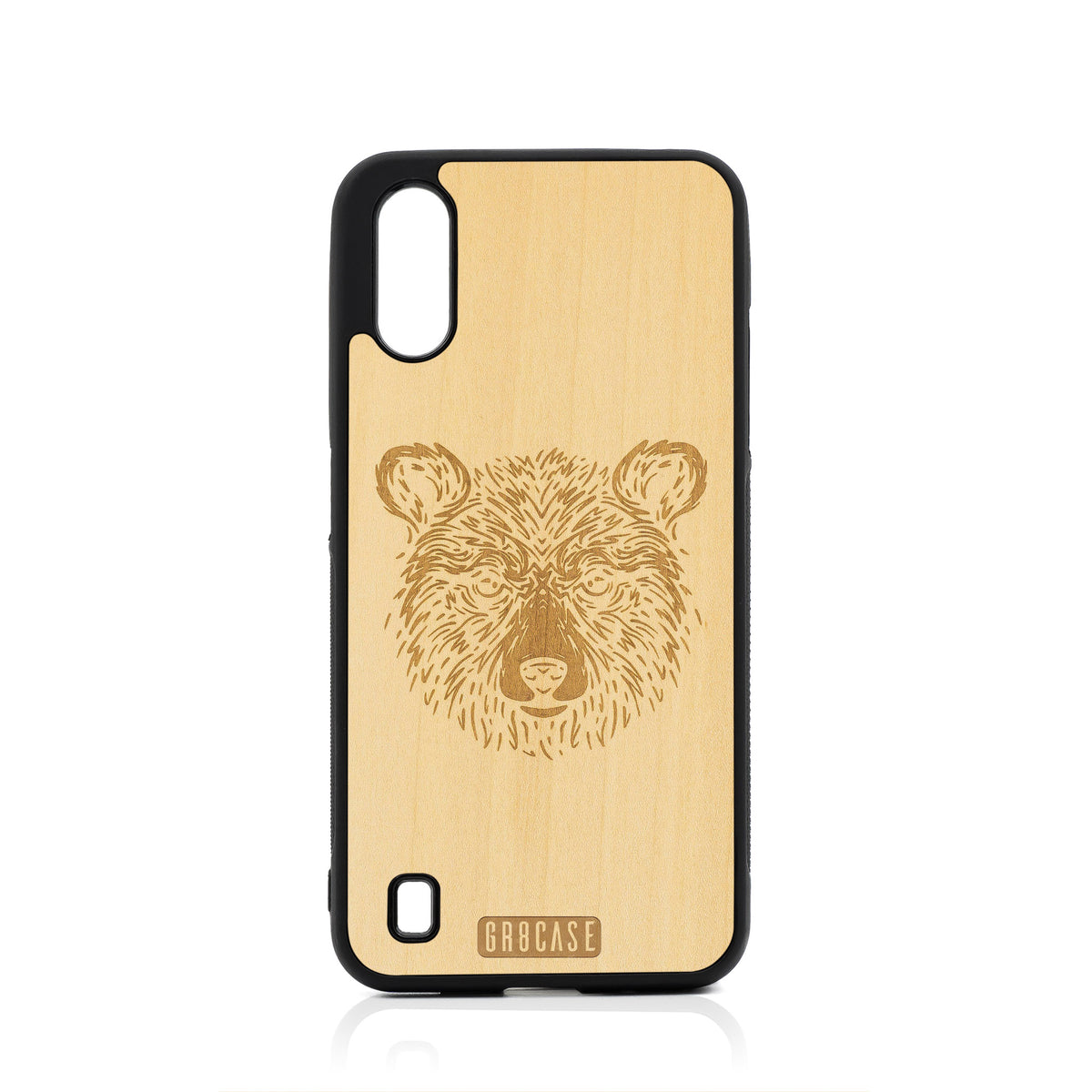 Furry Bear Design Wood Case For Samsung Galaxy A01