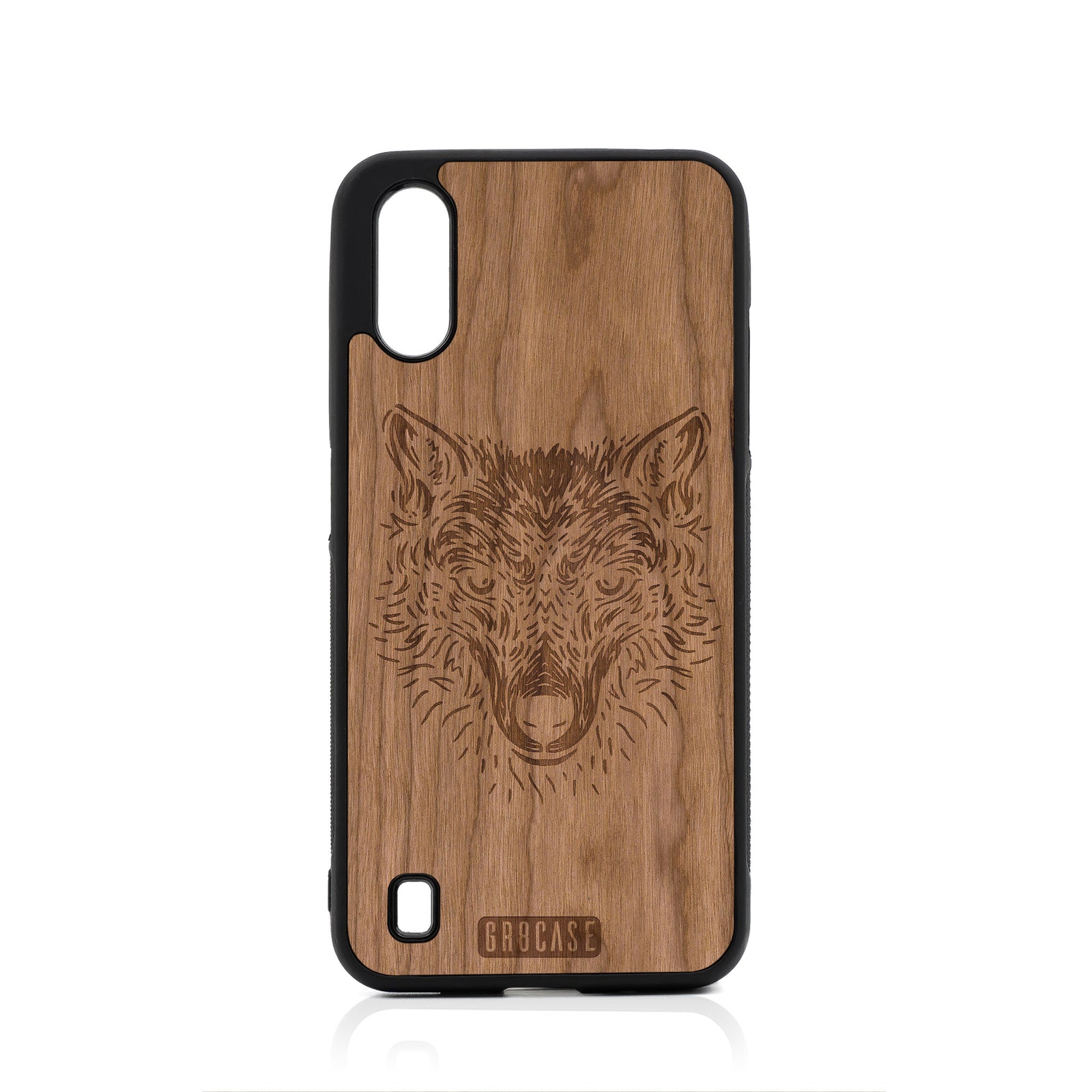 Furry Wolf  Design Wood Case For Samsung Galaxy A01