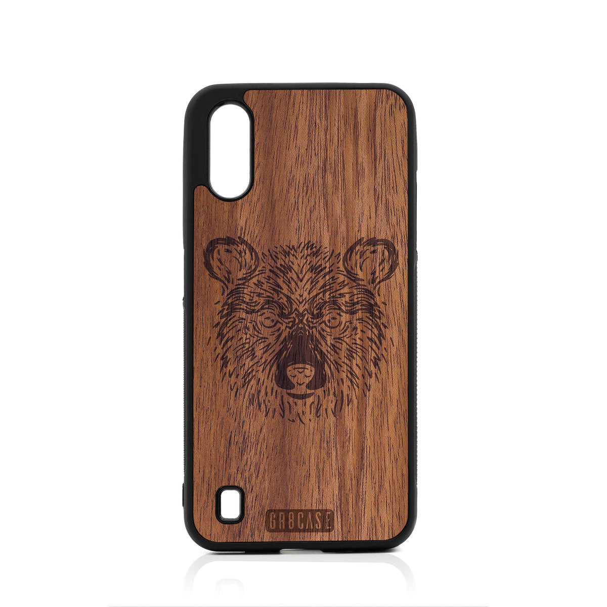 Furry Bear Design Wood Case For Samsung Galaxy A01