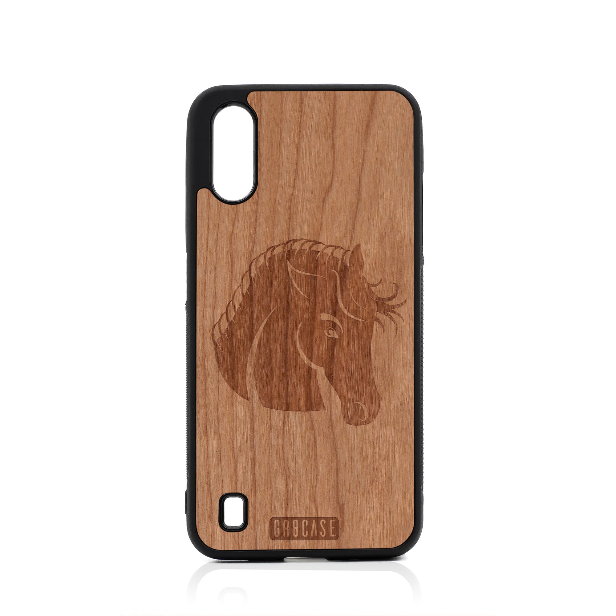 Horse Design Wood Case For Samsung Galaxy A01