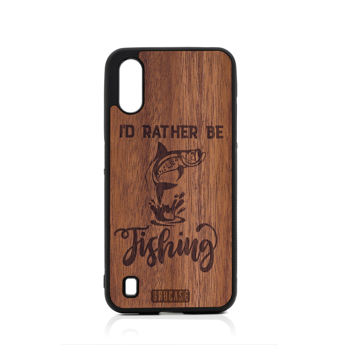 I&#39;d Rather Be Fishing Design Wood Case For Samsung Galaxy A01