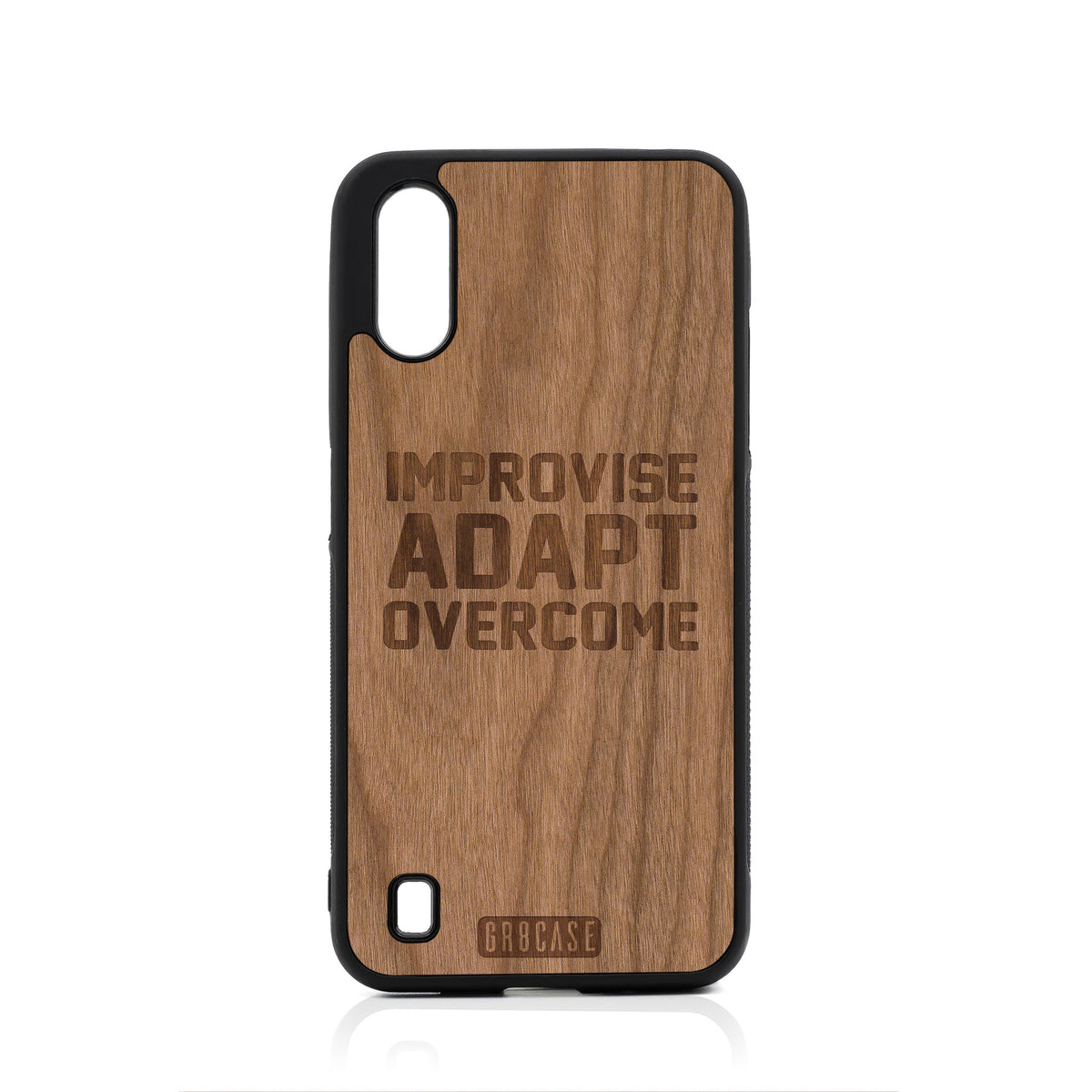 Improvise Adapt Overcome Design Wood Case For Samsung Galaxy A01