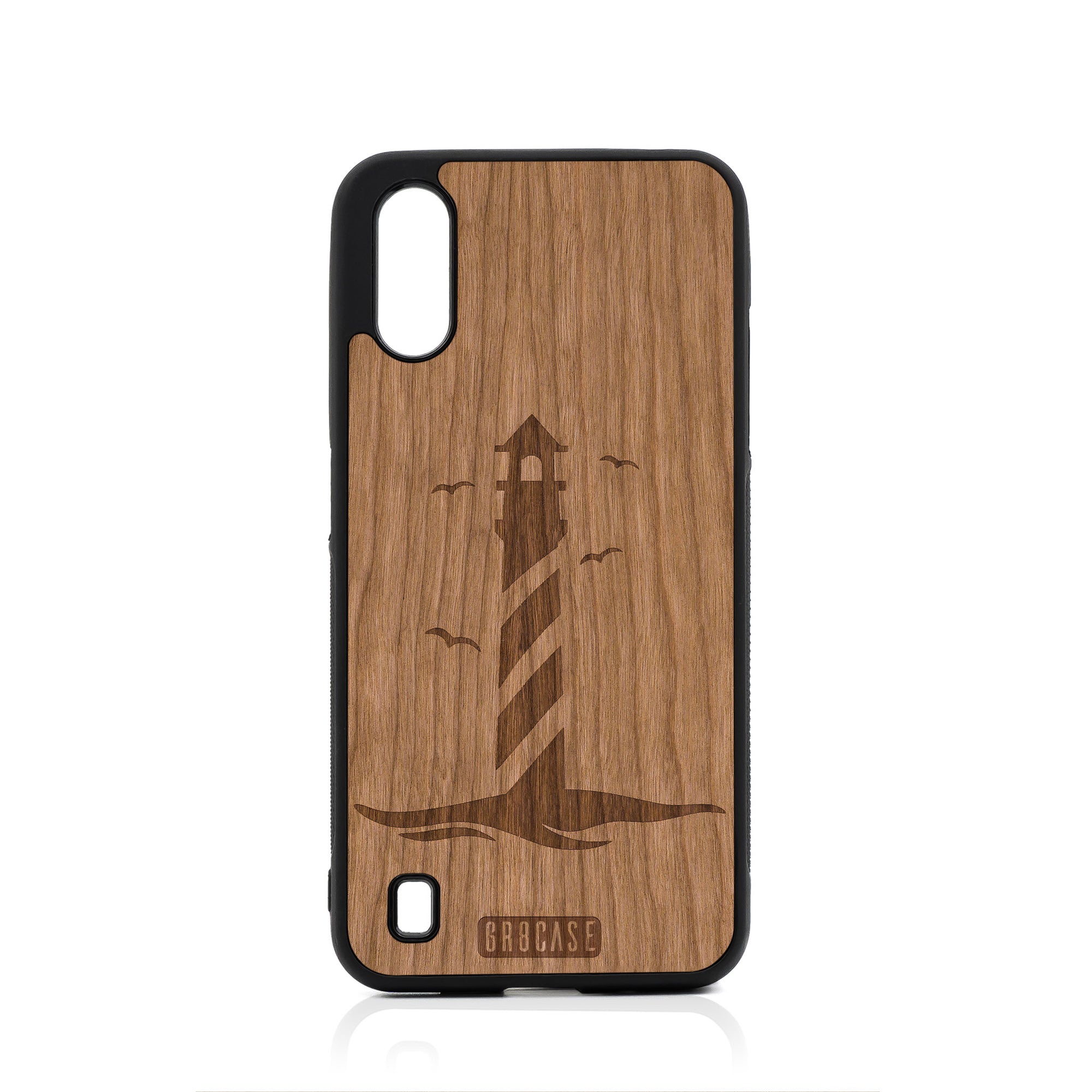 Lighthouse Design Wood Case For Samsung Galaxy A01