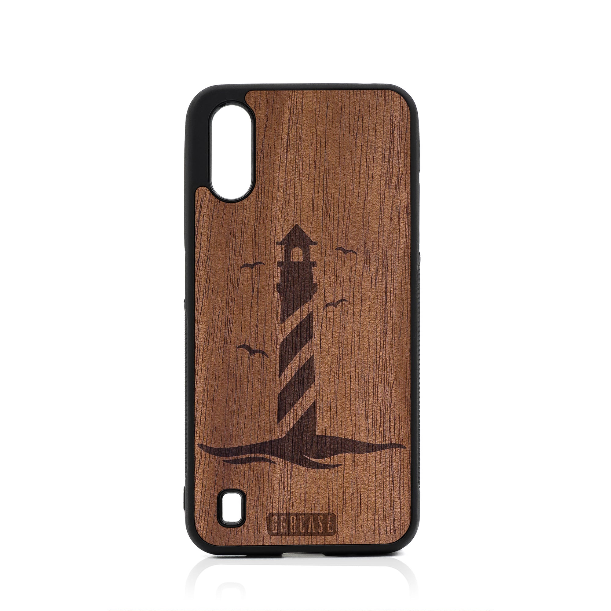 Lighthouse Design Wood Case For Samsung Galaxy A01