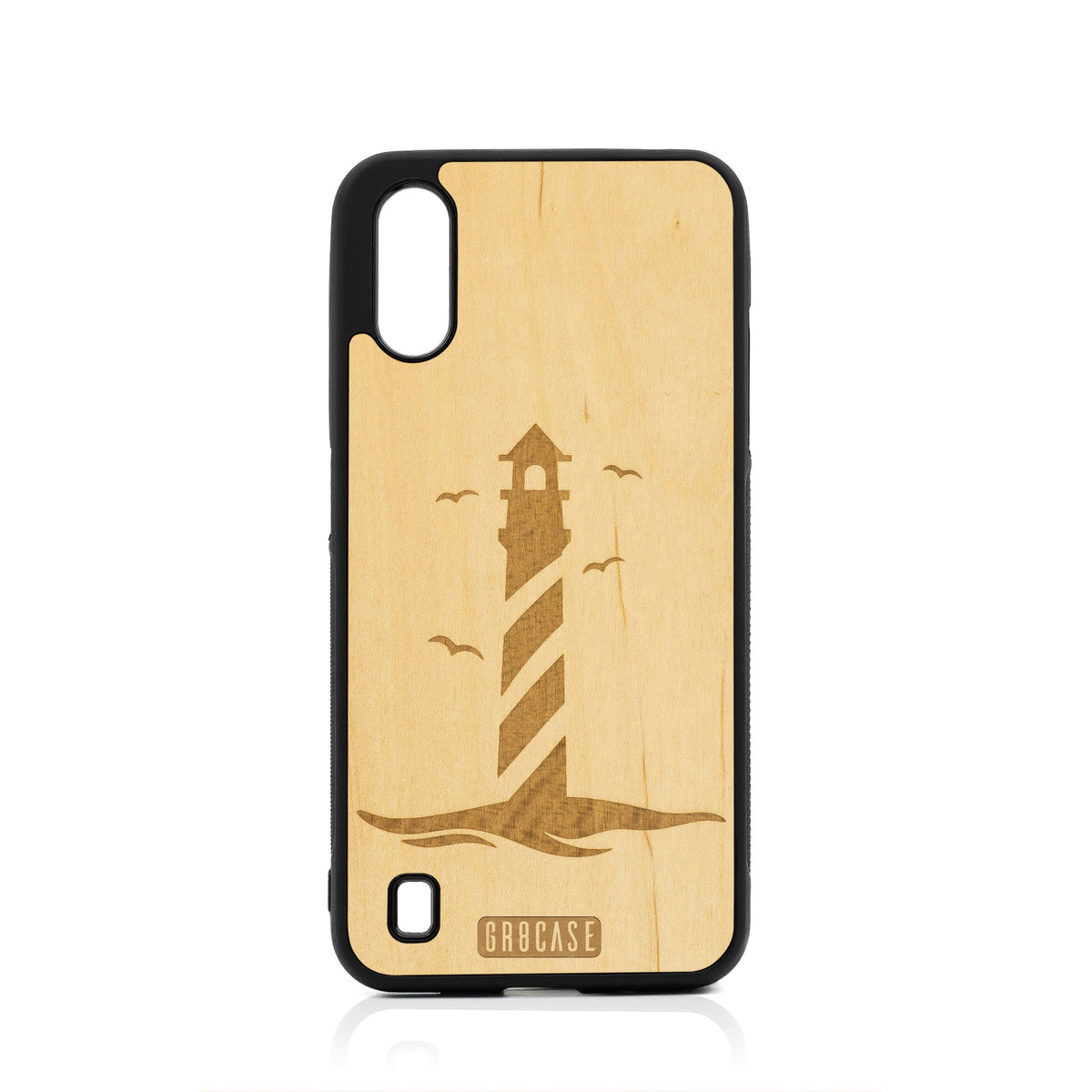 Lighthouse Design Wood Case For Samsung Galaxy A01