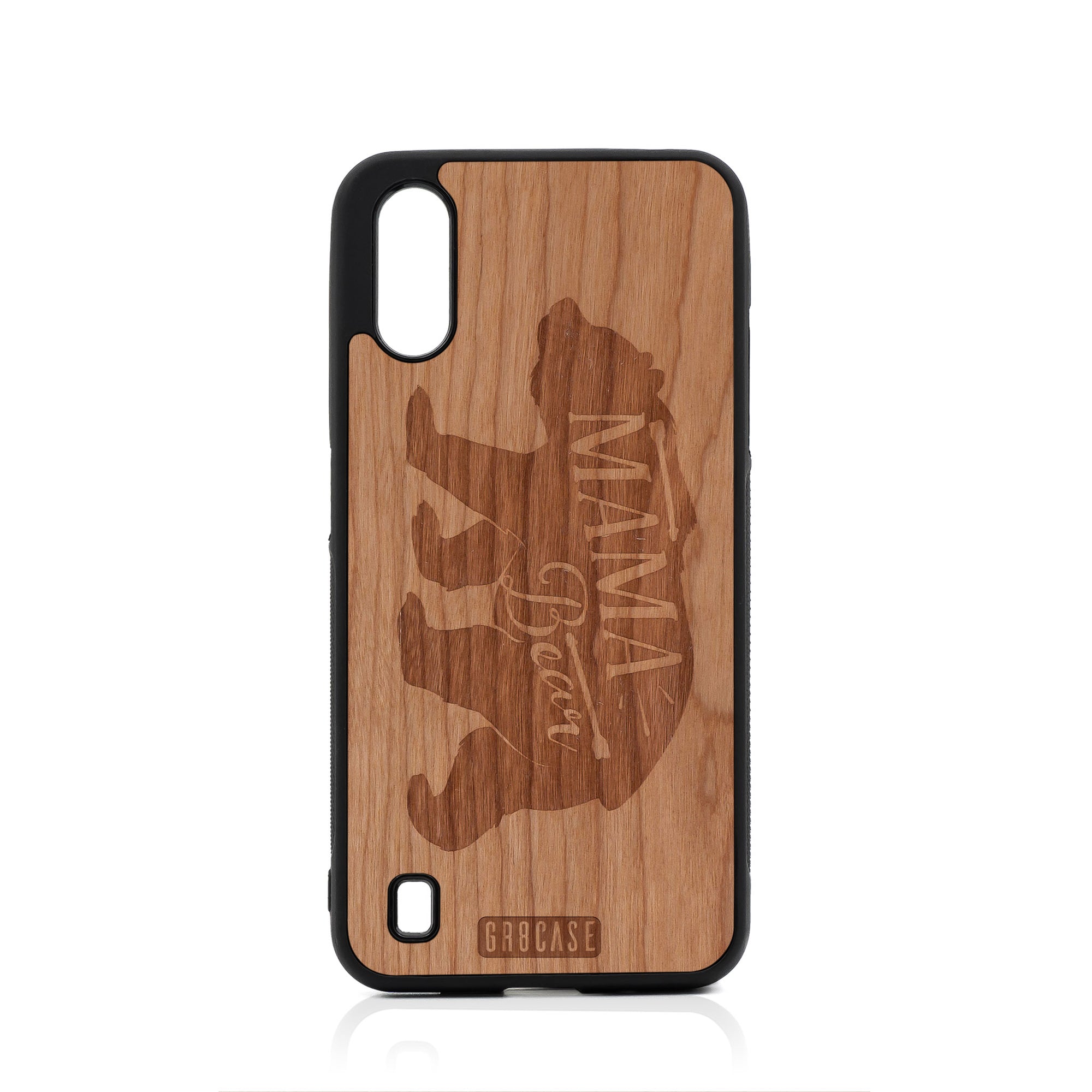 Mama Bear Design Wood Case For Samsung Galaxy A01