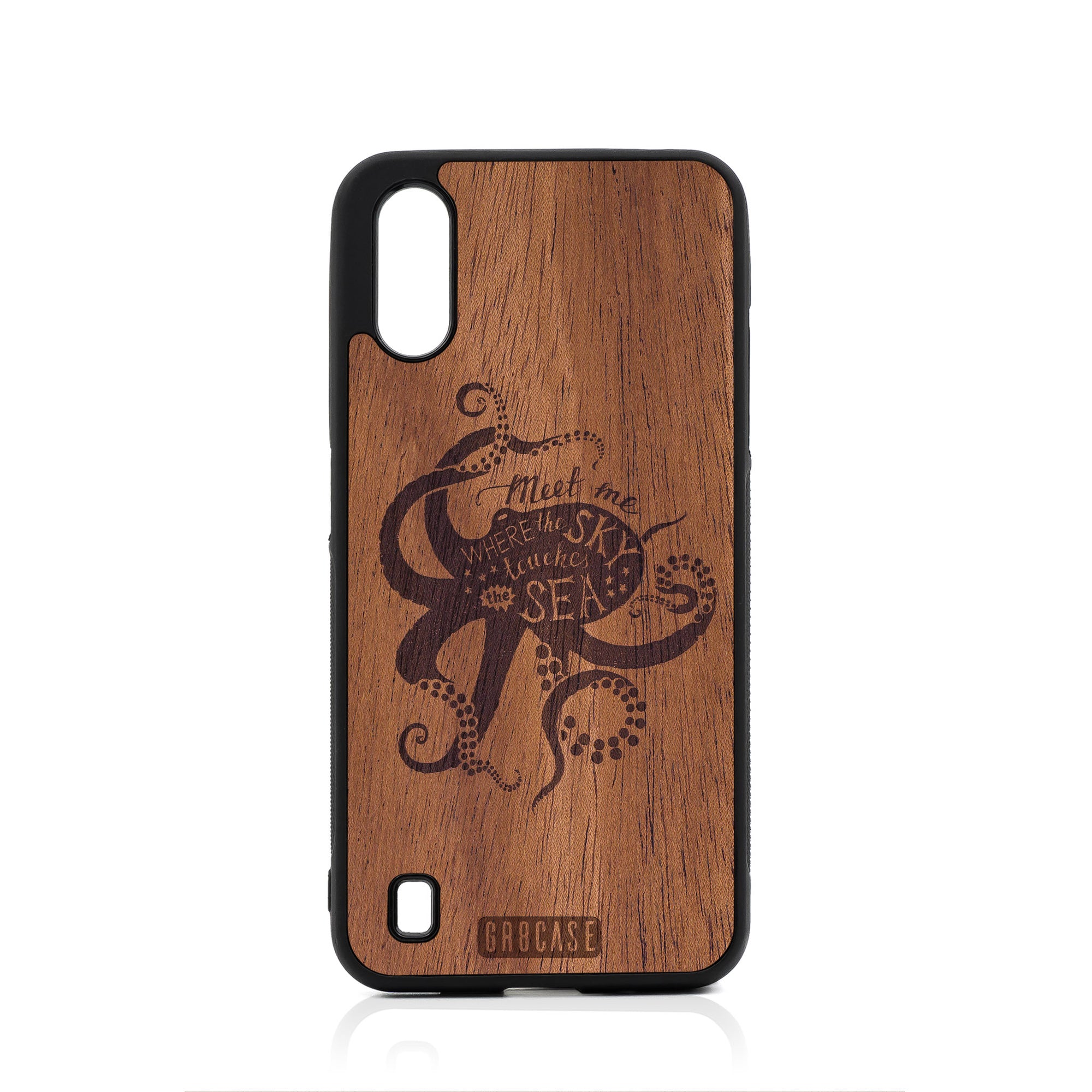 Meet Me Where The Sky Touches The Sea (Octopus) Design Wood Case For Samsung Galaxy A01