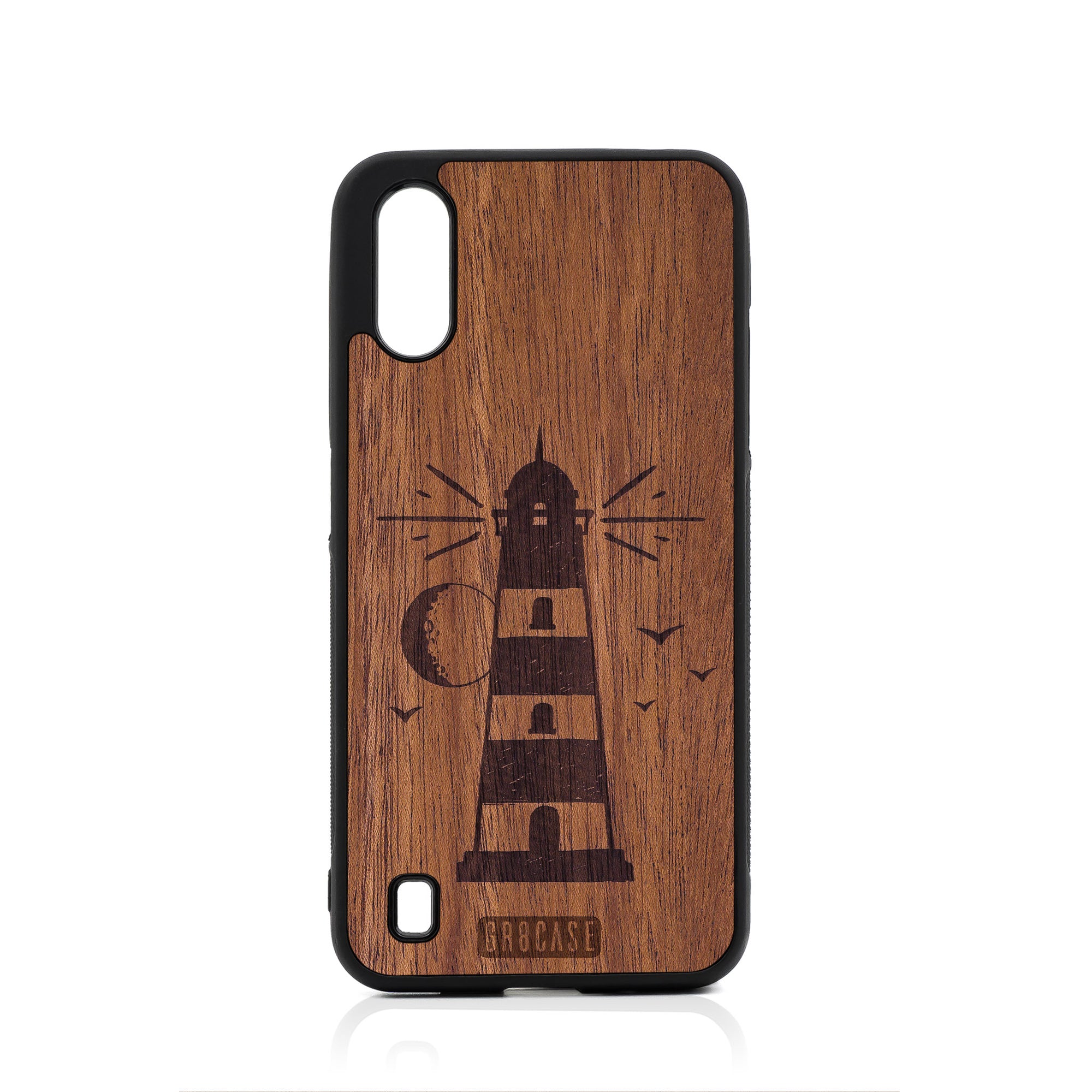 Midnight Lighthouse Design Wood Case For Samsung Galaxy A51