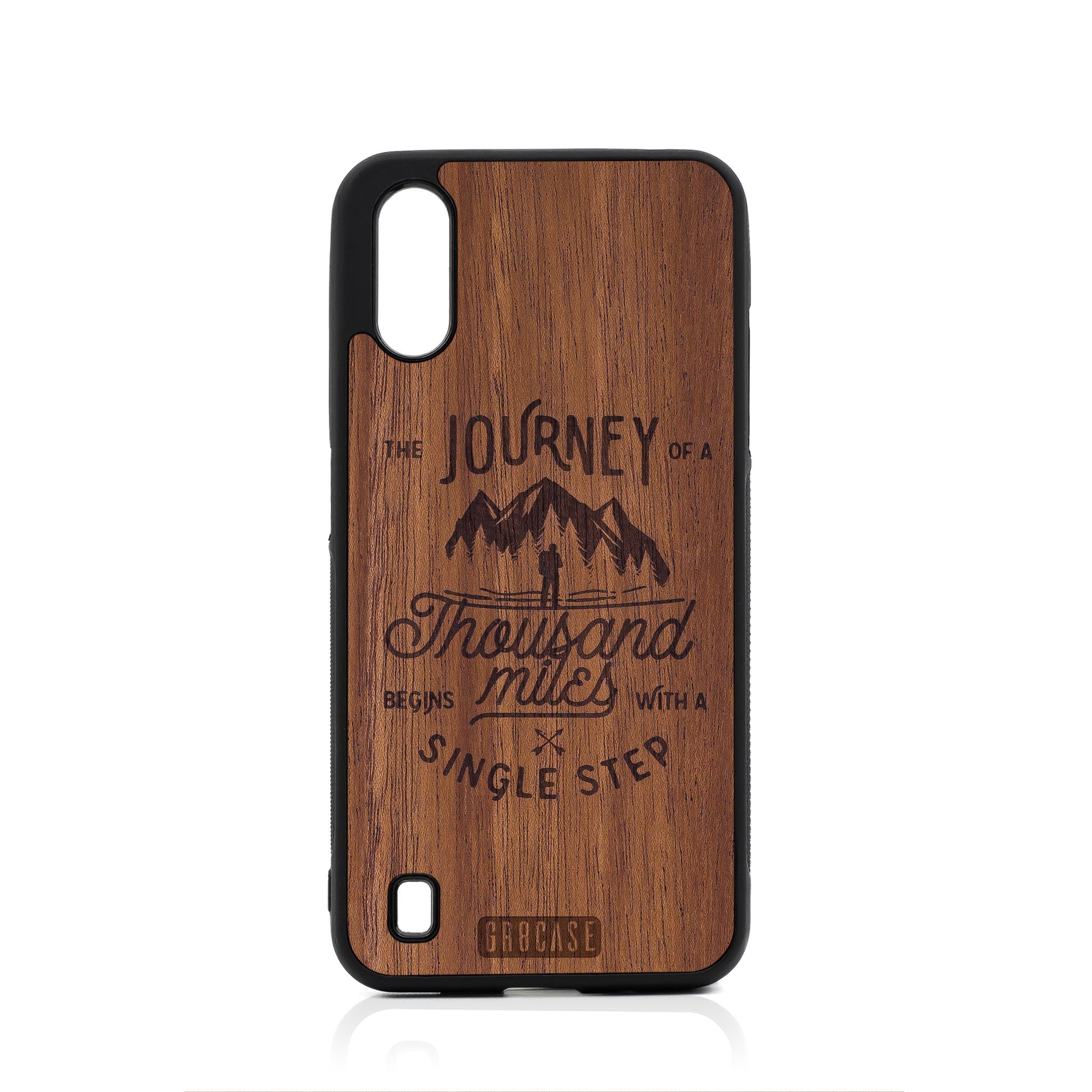 The Journey of A Thousand Miles Begins With A Single Step Design Wood Case For Samsung Galaxy A01