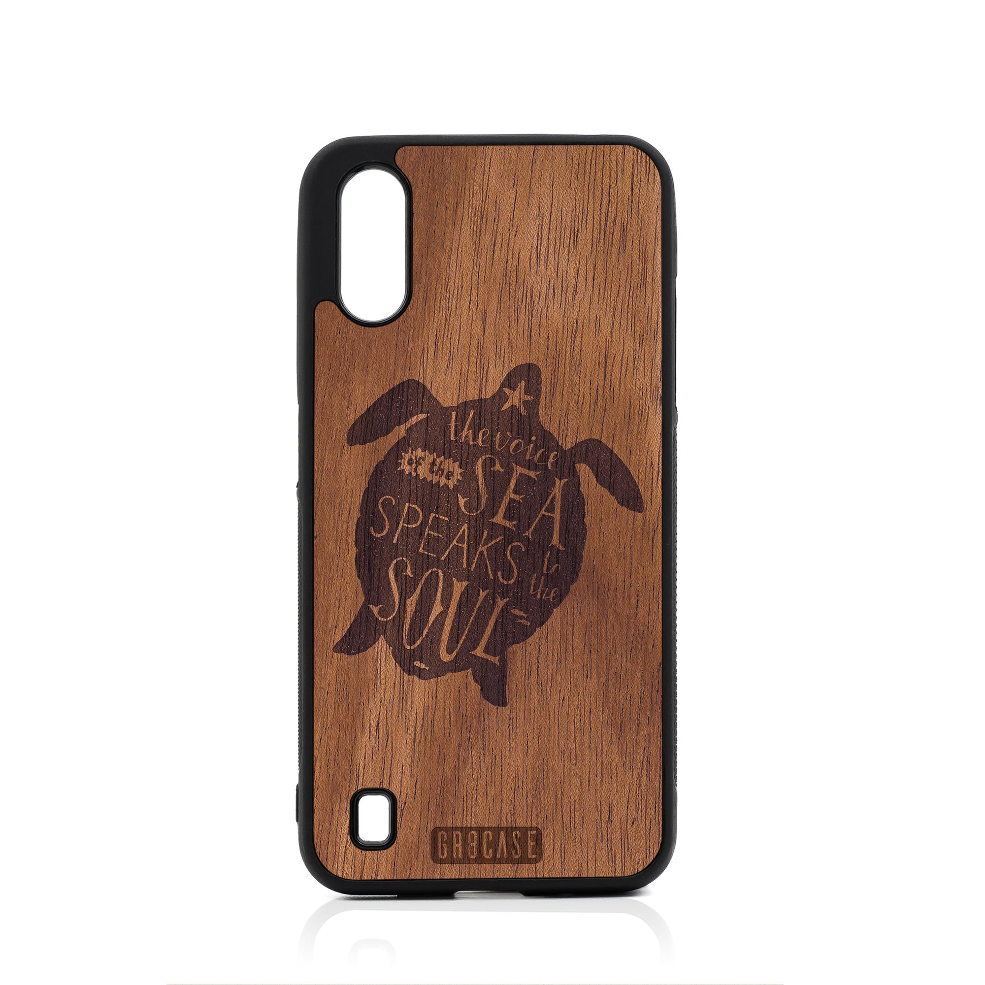 The Voice Of The Sea Speaks To The Soul (Turtle) Design Wood Case For Samsung Galaxy A01