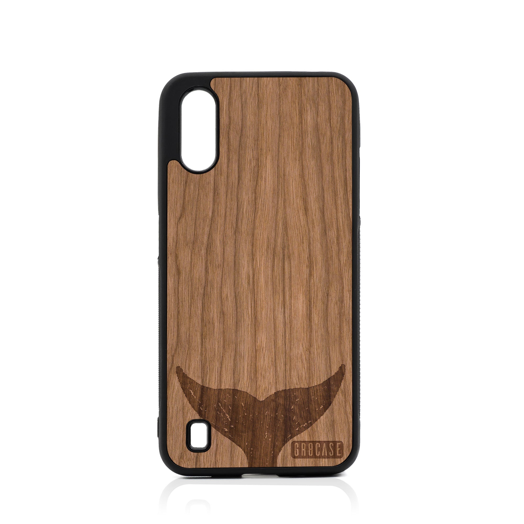 Whale Tail Design Wood Case For Samsung Galaxy A01