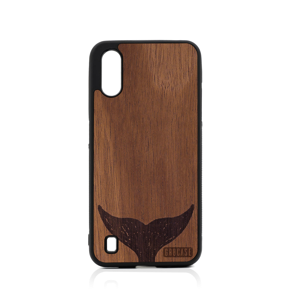 Whale Tail Design Wood Case For Samsung Galaxy A01