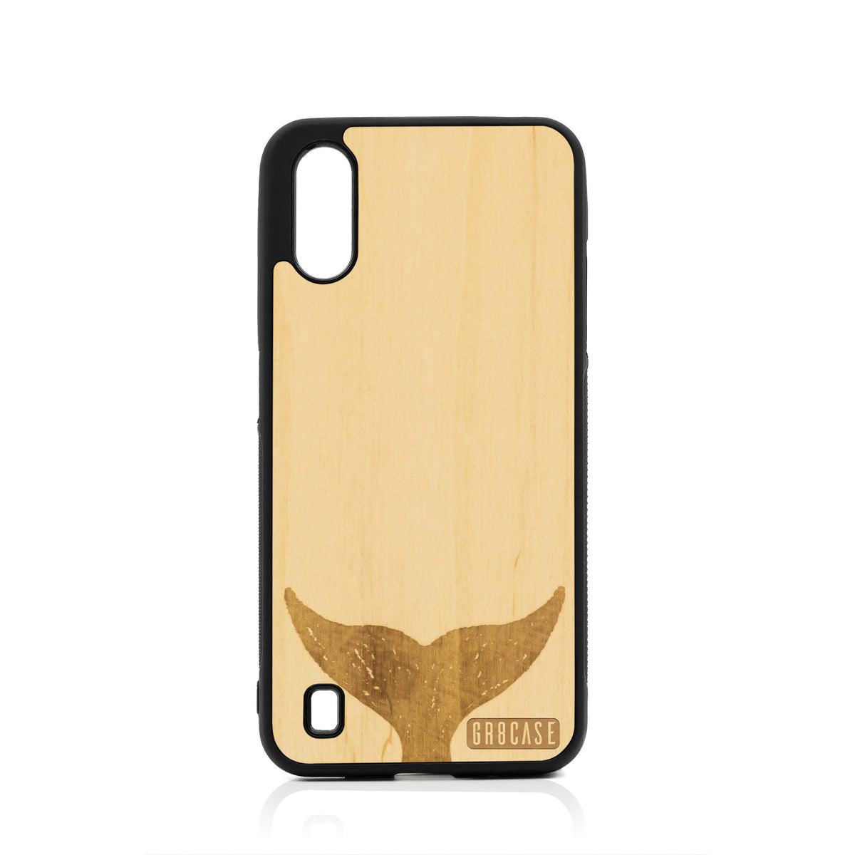 Whale Tail Design Wood Case For Samsung Galaxy A01