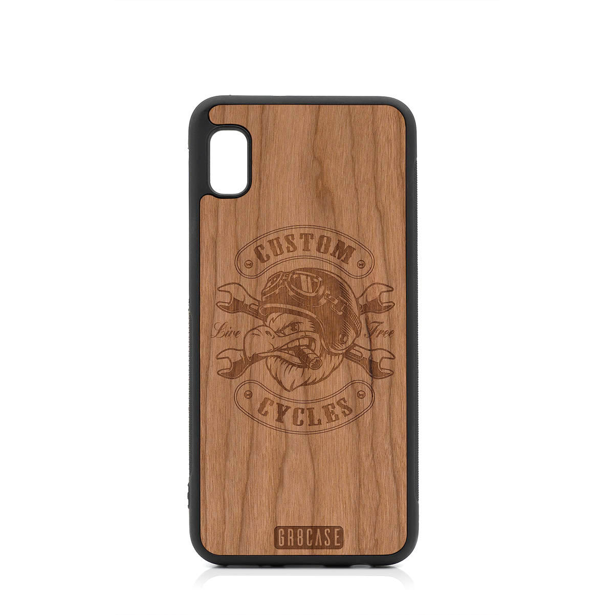 Custom Cycles Live Free (Biker Eagle) Design Wood Case For Samsung Galaxy A10E by GR8CASE