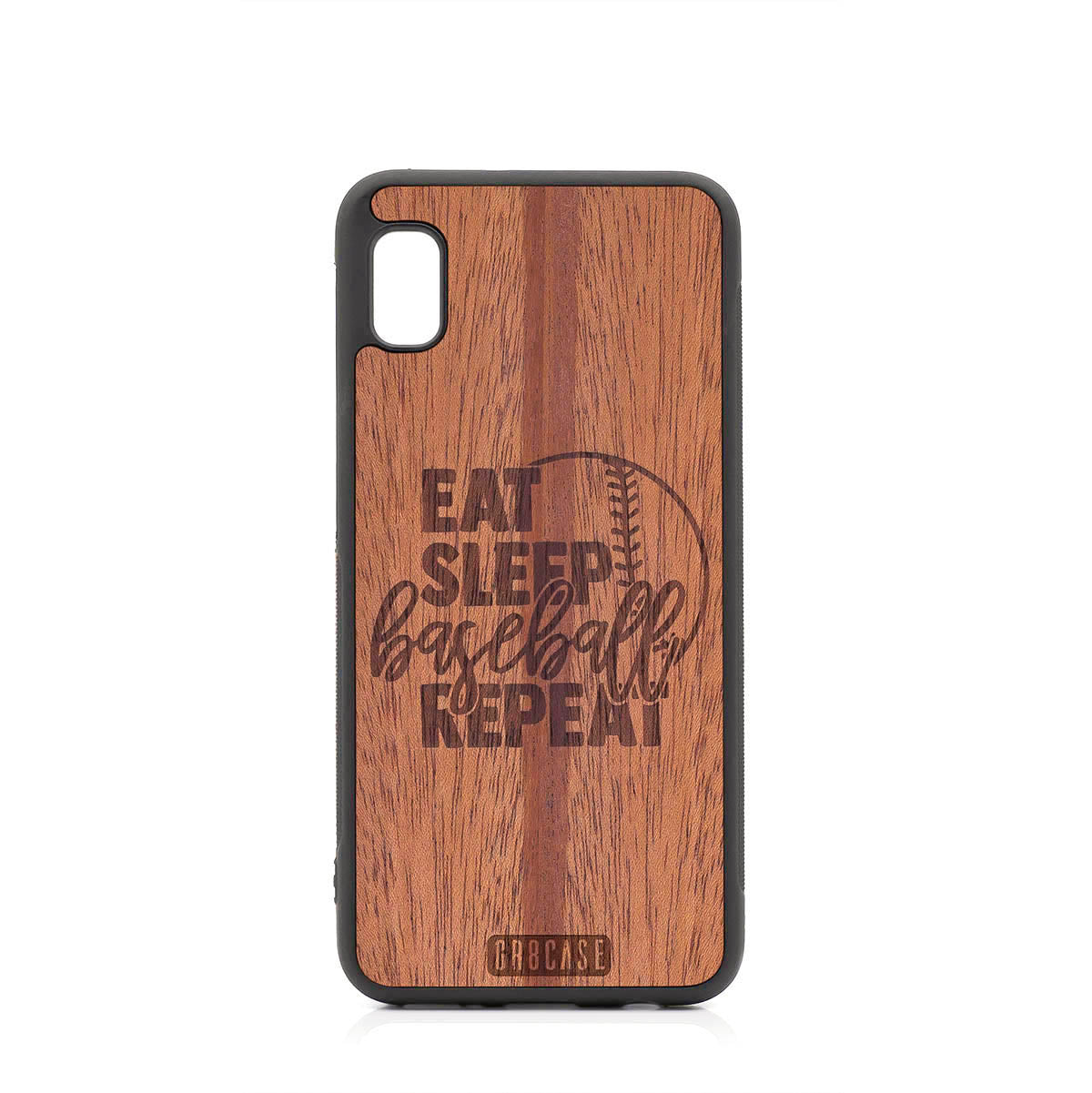 Eat Sleep Baseball Repeat Design Wood Case For Samsung Galaxy A10E