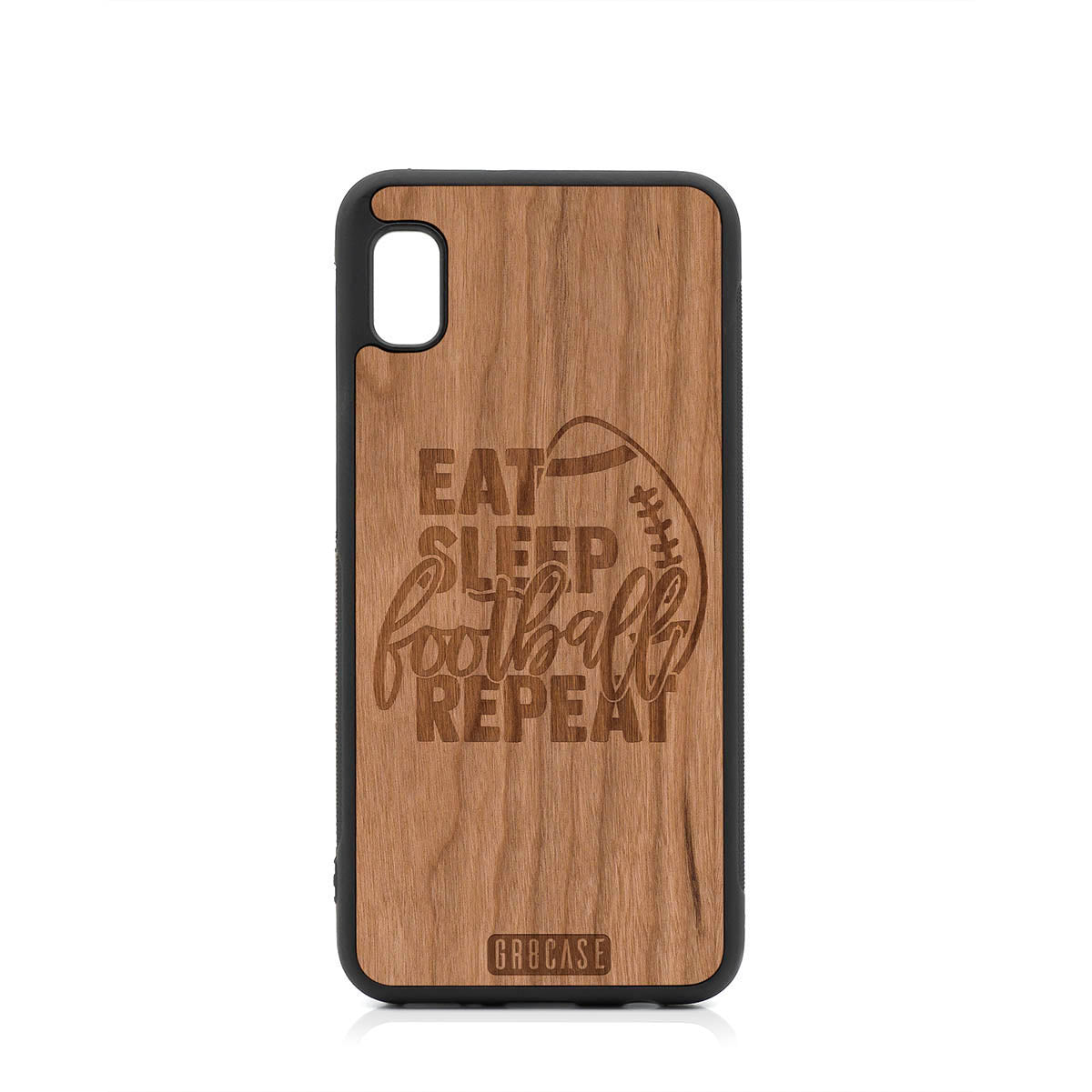 Eat Sleep Football Repeat Design Wood Case For Samsung Galaxy A10E