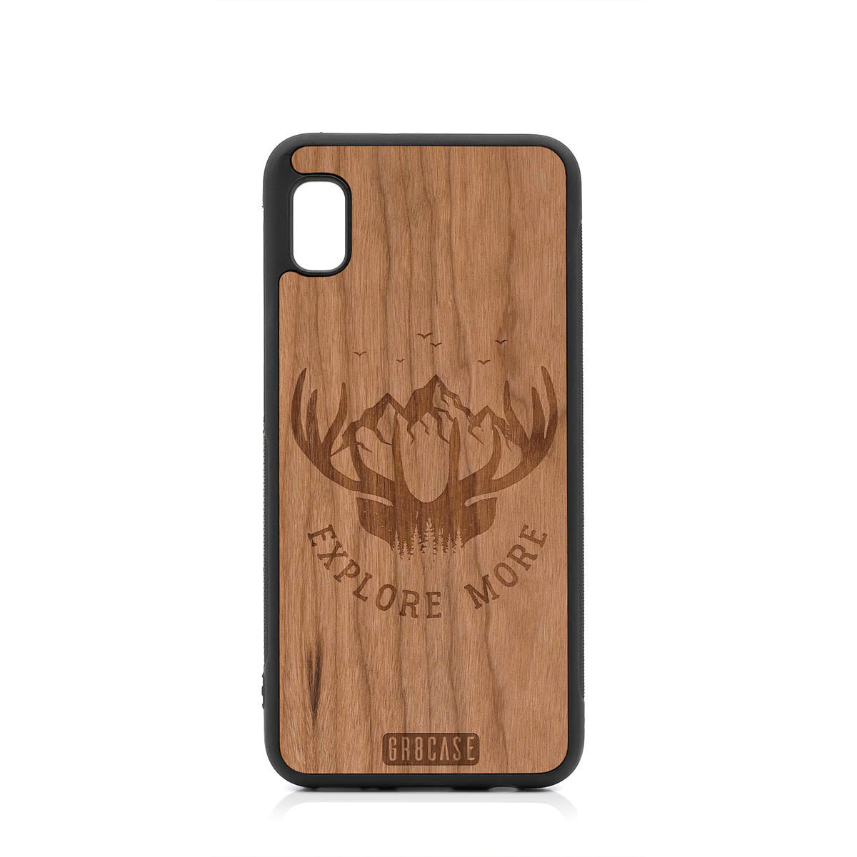 Explore More (Forest, Mountains &amp; Antlers) Design Wood Case For Samsung Galaxy A10E by GR8CASE