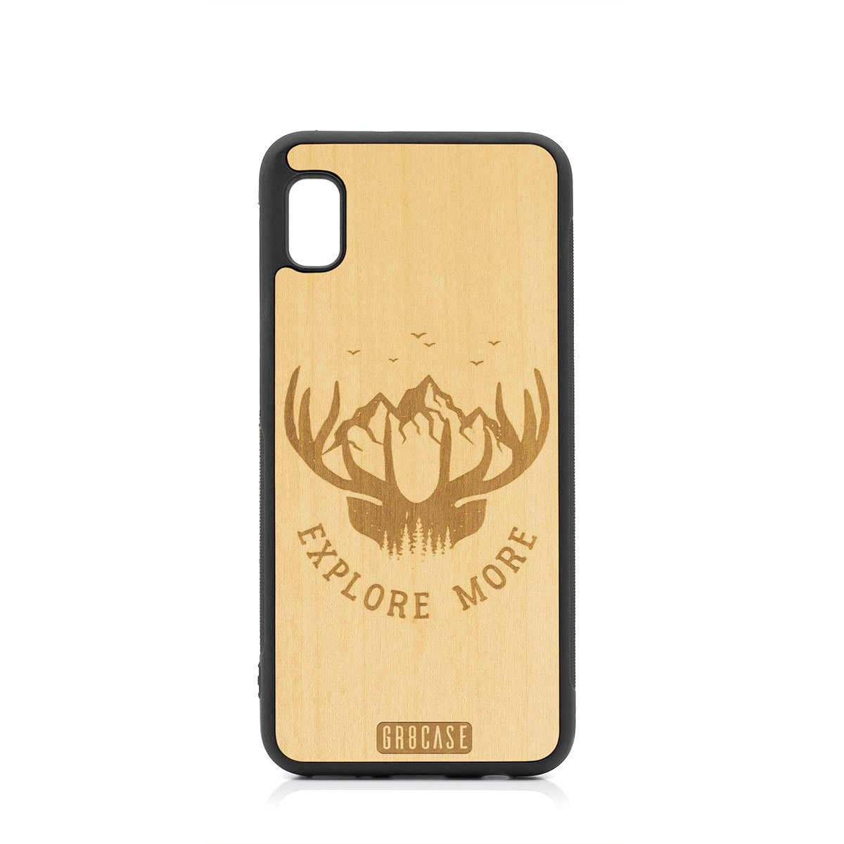 Explore More (Forest, Mountains &amp; Antlers) Design Wood Case For Samsung Galaxy A10E by GR8CASE