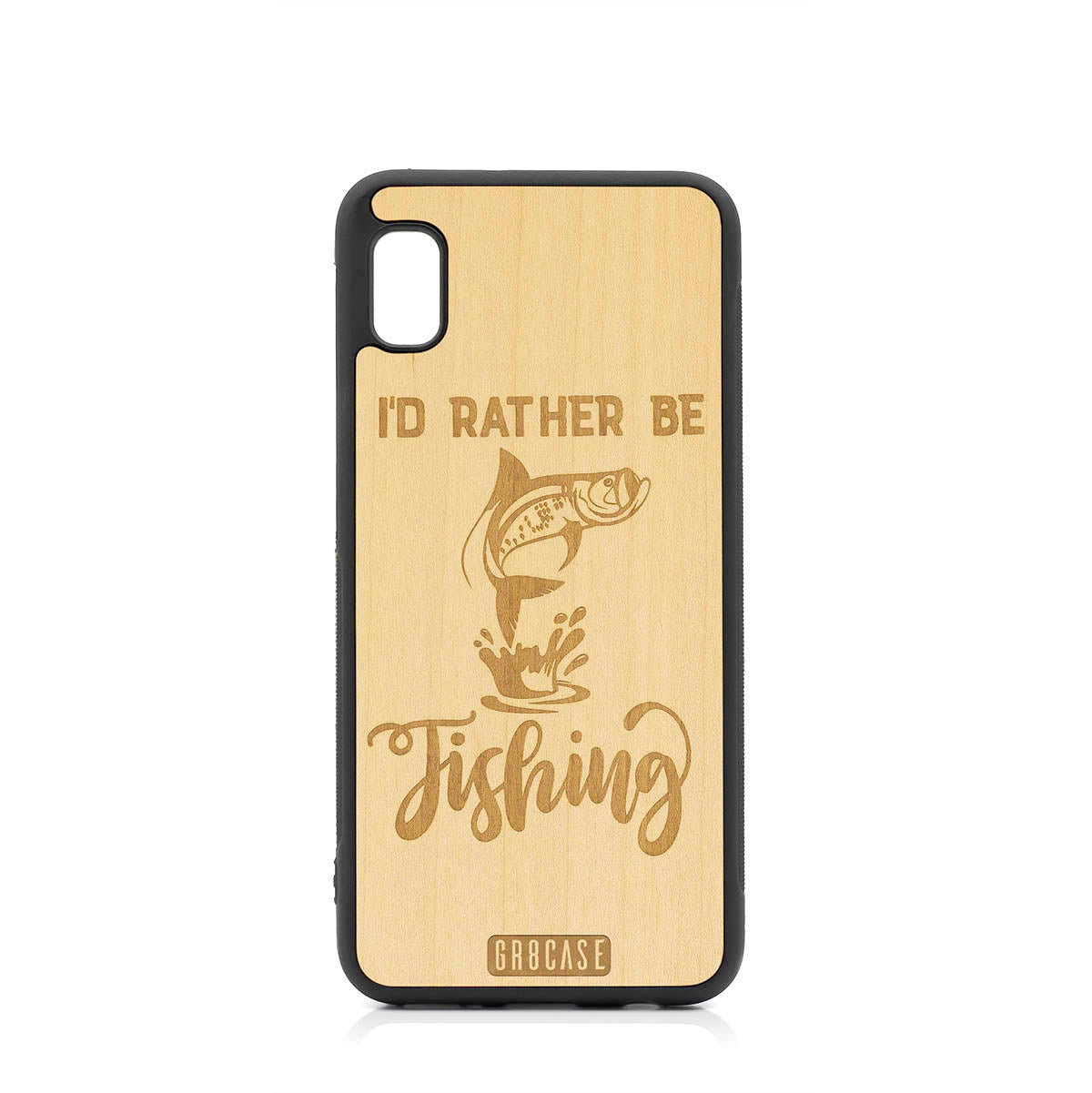I&#39;D Rather Be Fishing Design Wood Case For Samsung Galaxy A10E
