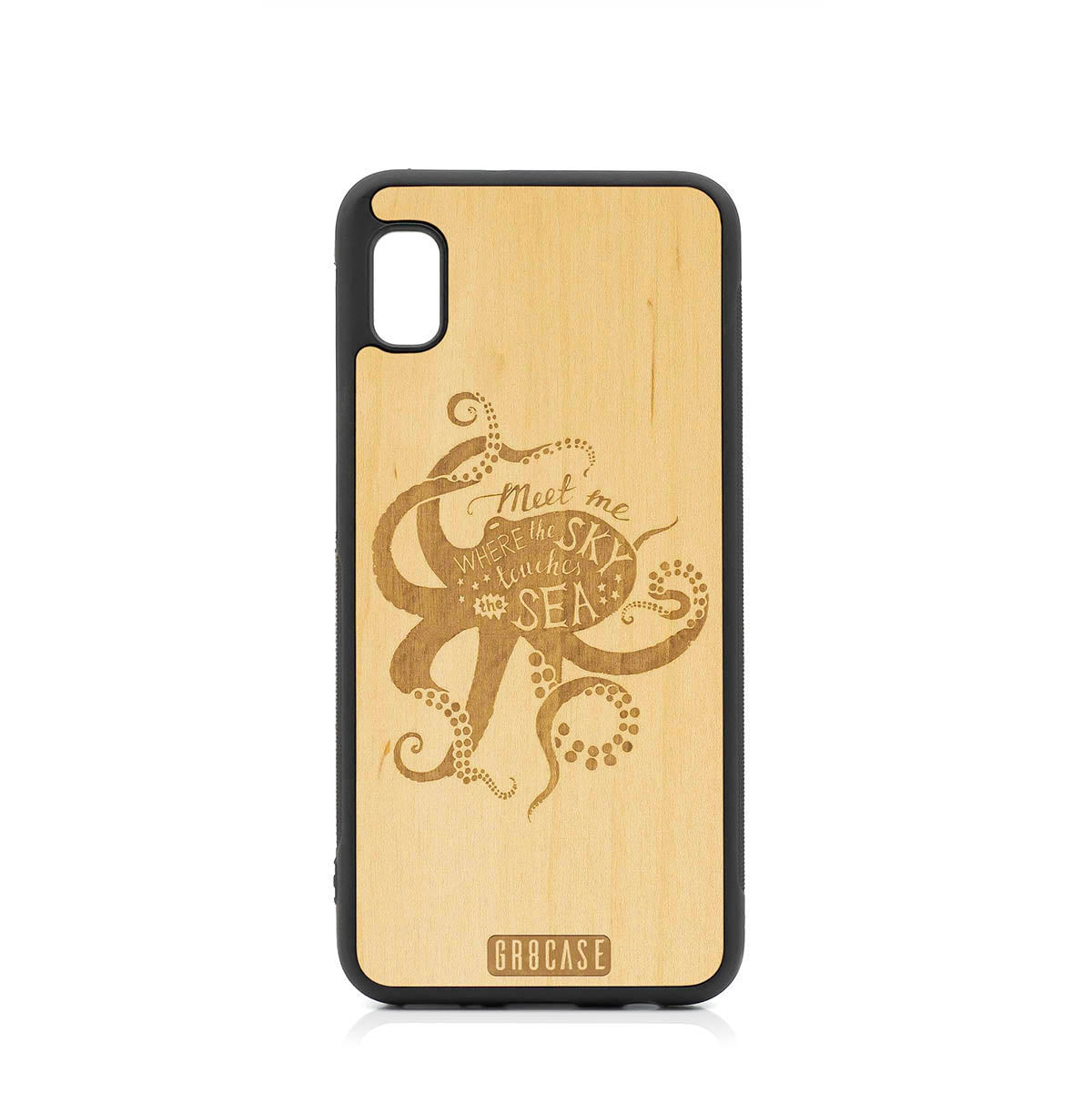 Meet Me Where The Sky Touches The Sea (Octopus) Design Wood Case For Samsung Galaxy A10E
