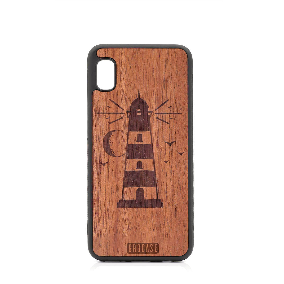 Midnight Lighthouse Design Wood Case For Samsung Galaxy A10E
